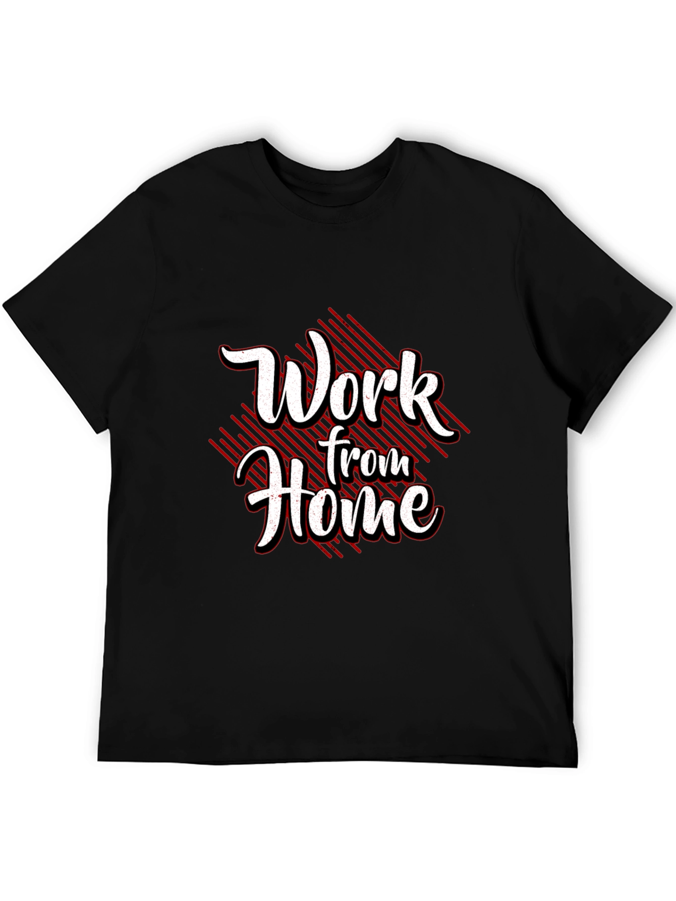 Black Work From Home Graphic Tee - Black Cotton Blend view 5