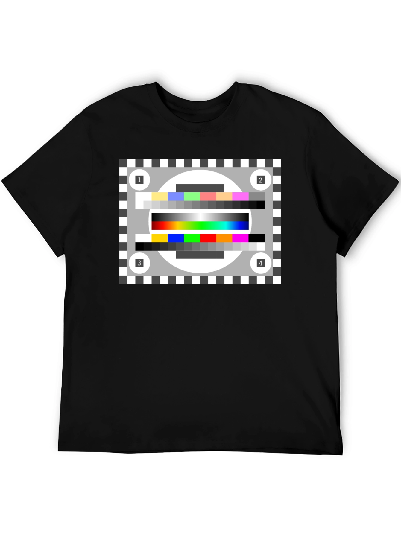 Black TV Test Pattern Black Tee - Stay Tuned! view 5