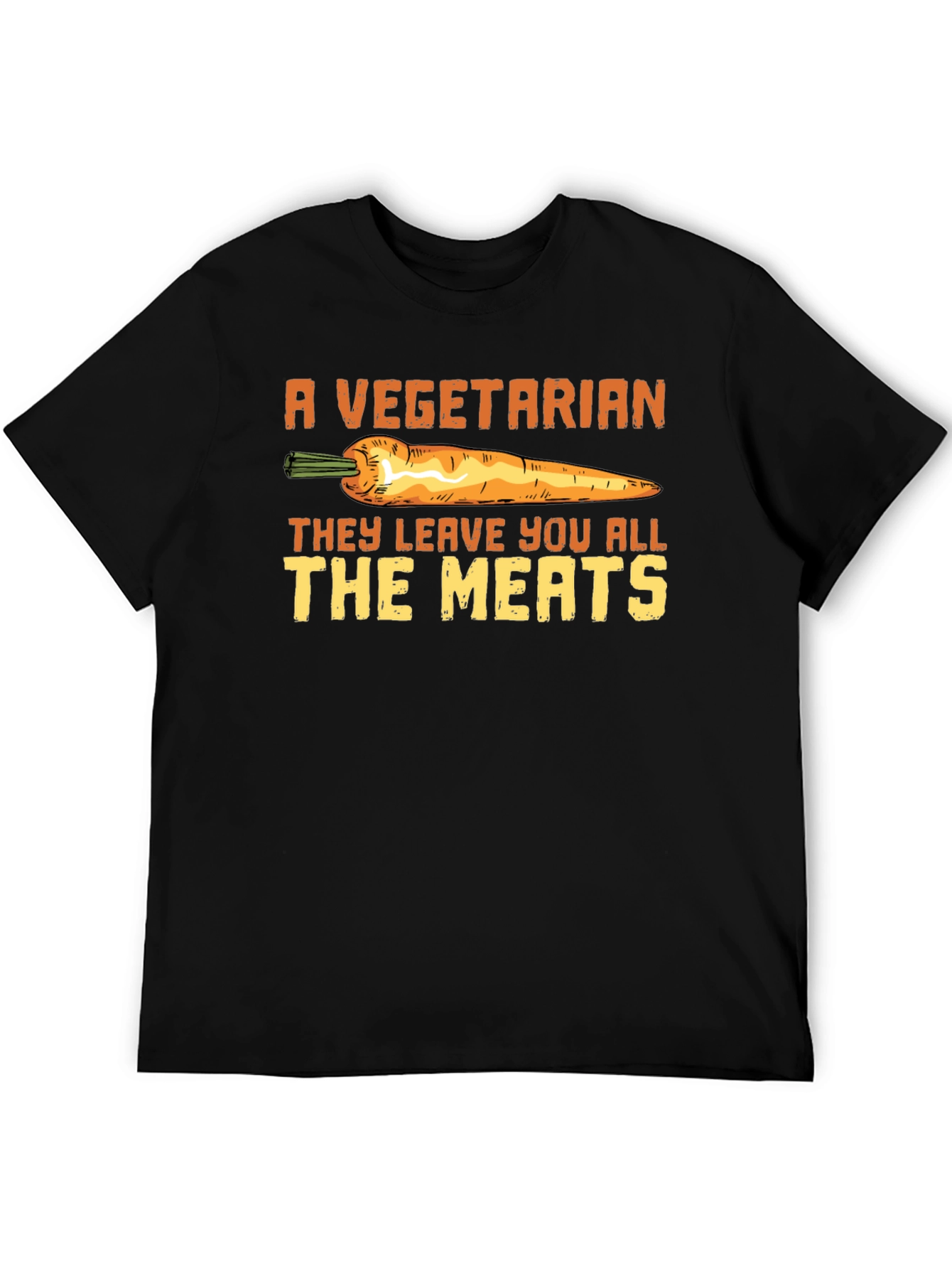 Black Vegetarian All The Meats Funny T-Shirt view 5