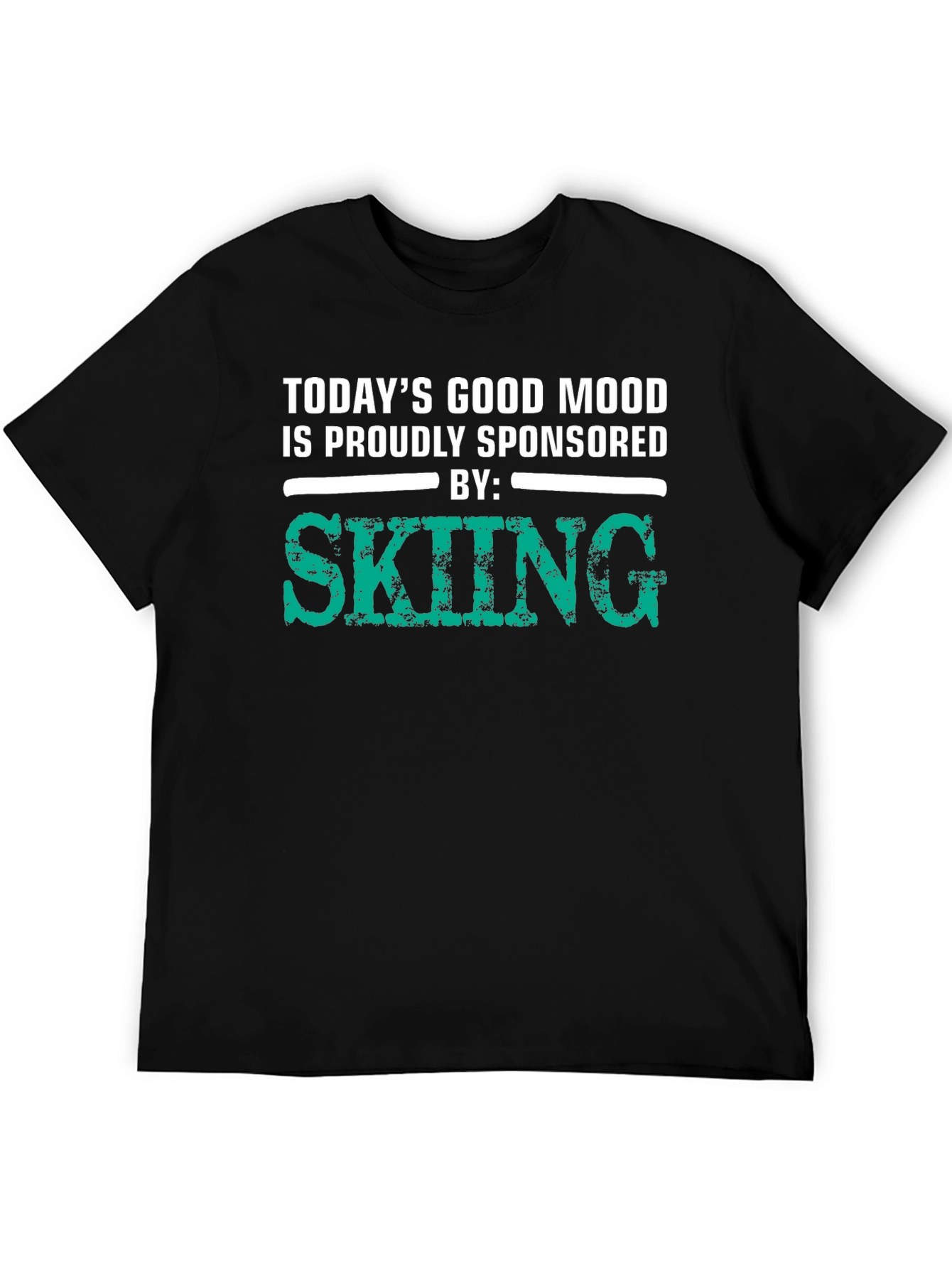 Black Skiing Sponsored T-Shirt - Good Mood Guarantee view 5