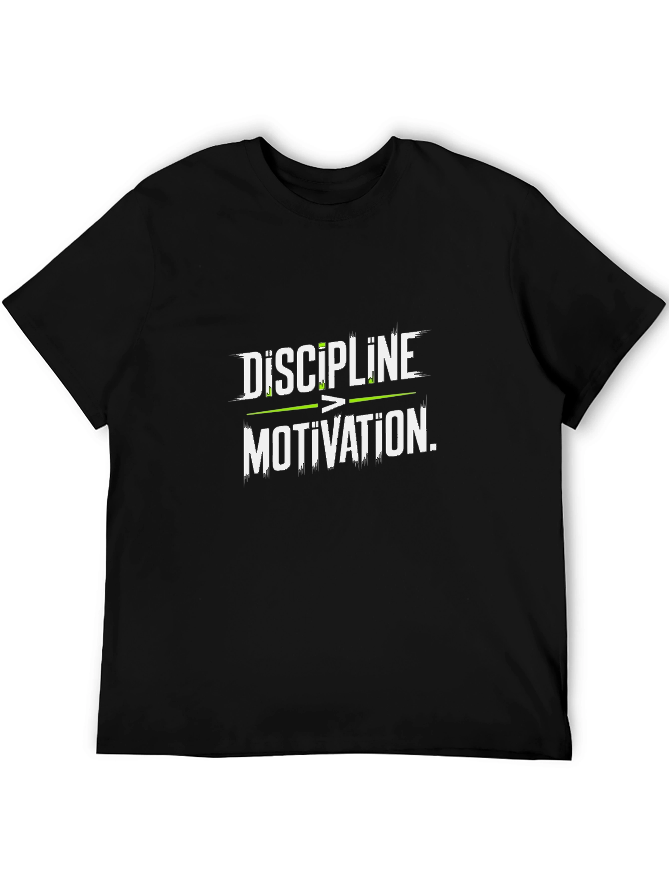 Black Discipline Over Motivation Graphic Tee - Black view 5