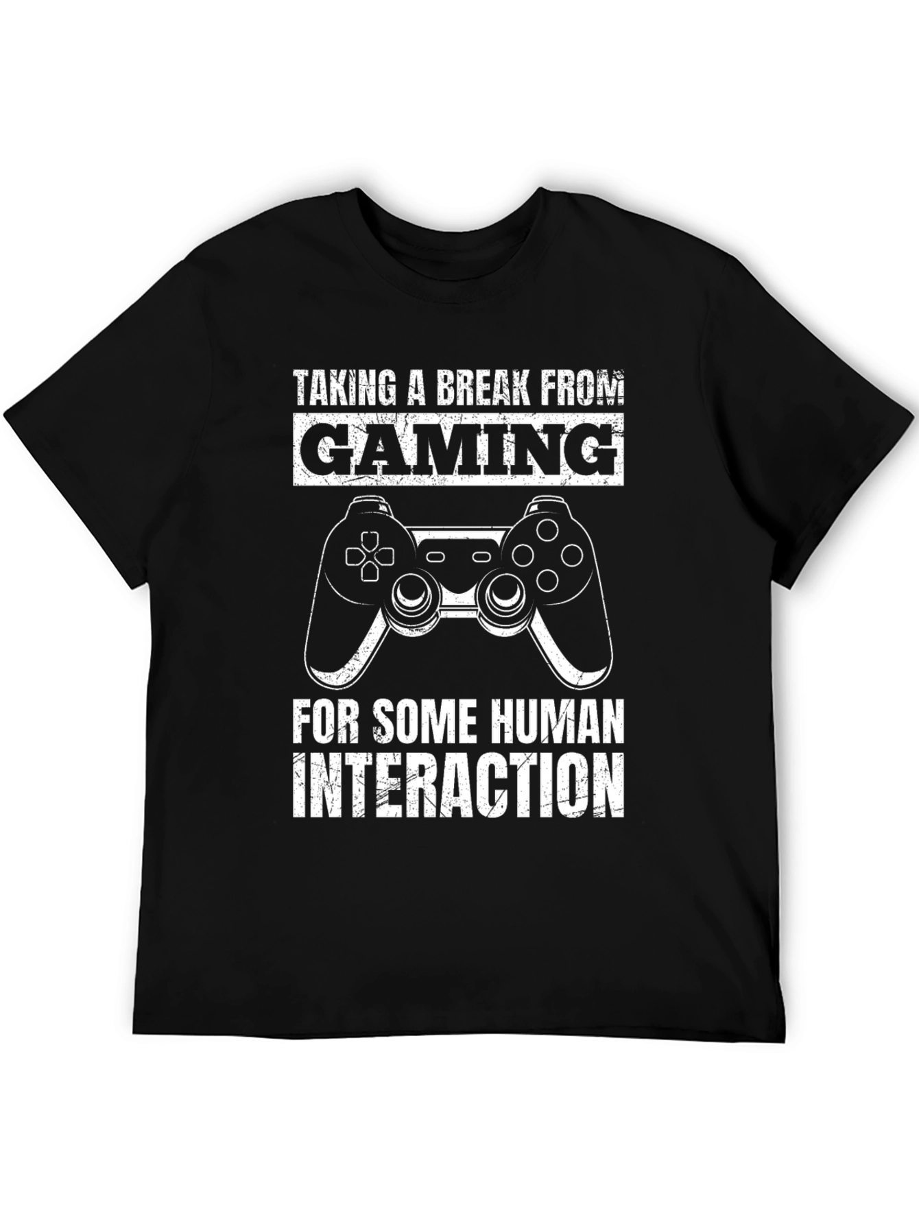 Black Gaming Break T-Shirt - Human Interaction Tee view 5