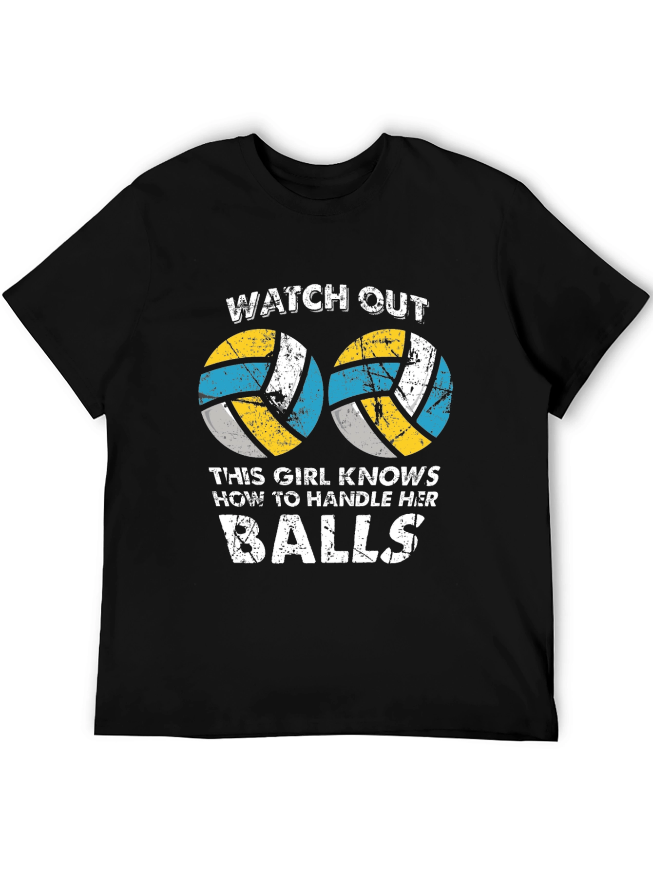 Black Funny Volleyball Graphic T-Shirt view 5