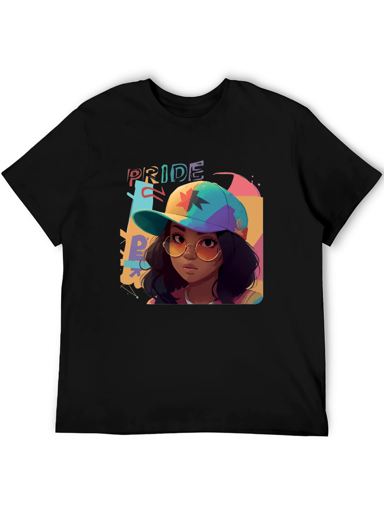 Black Pride Graphic Tee - Colorful Cartoon Woman view 5