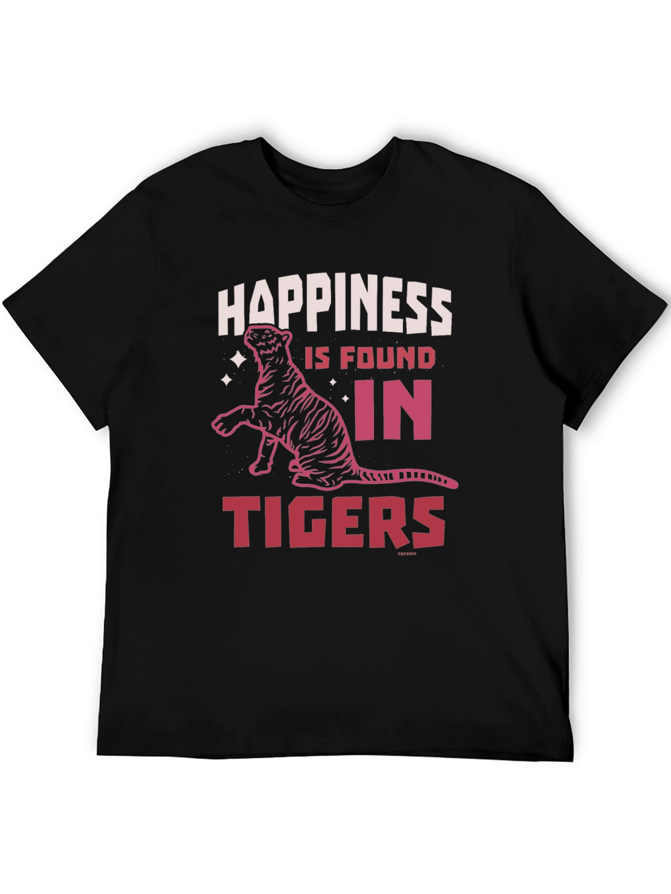 Black Happiness Tiger Graphic Tee - Soft Cotton Blend view 5