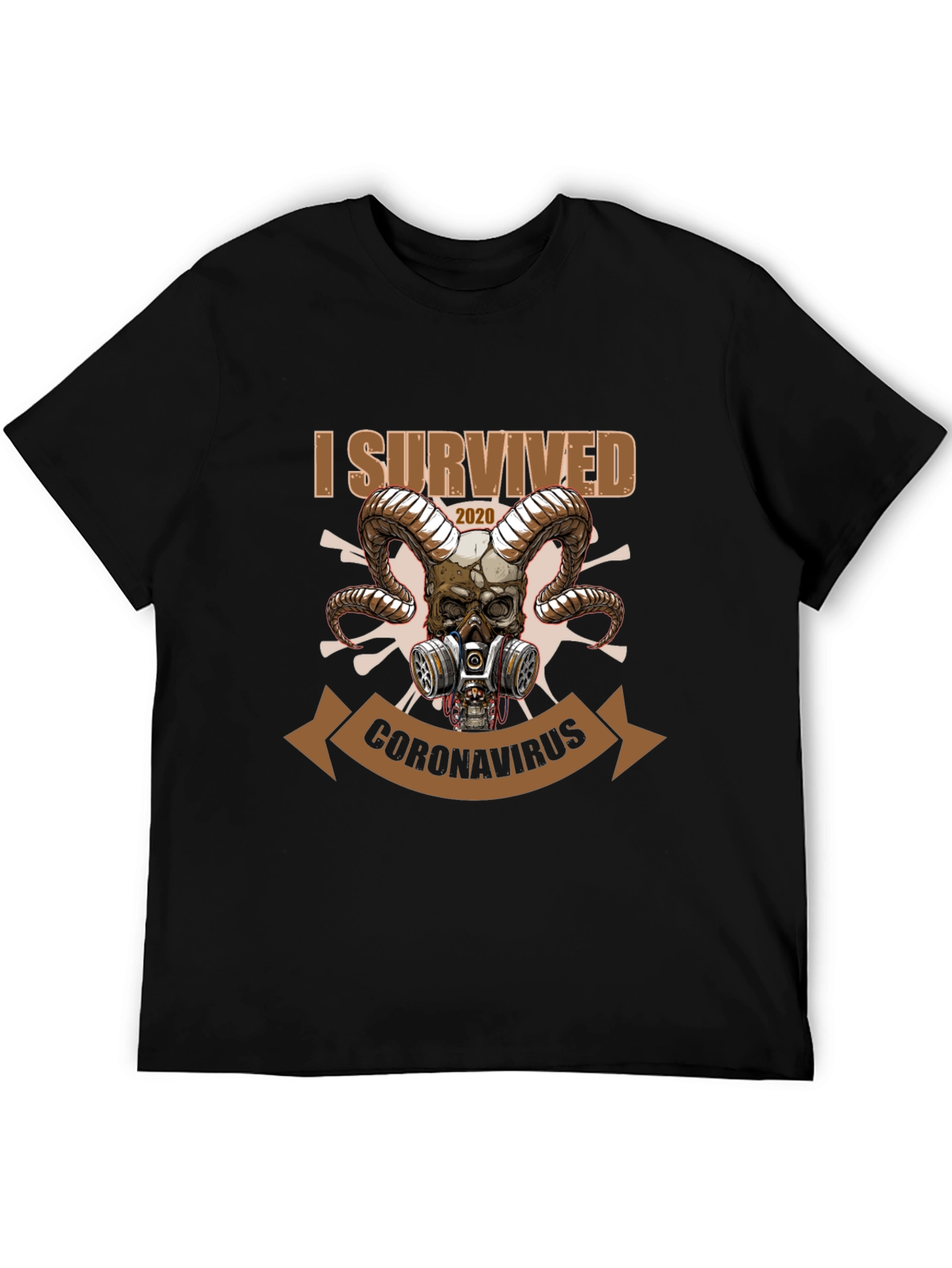 Black I Survived Coronavirus T-Shirt view 5