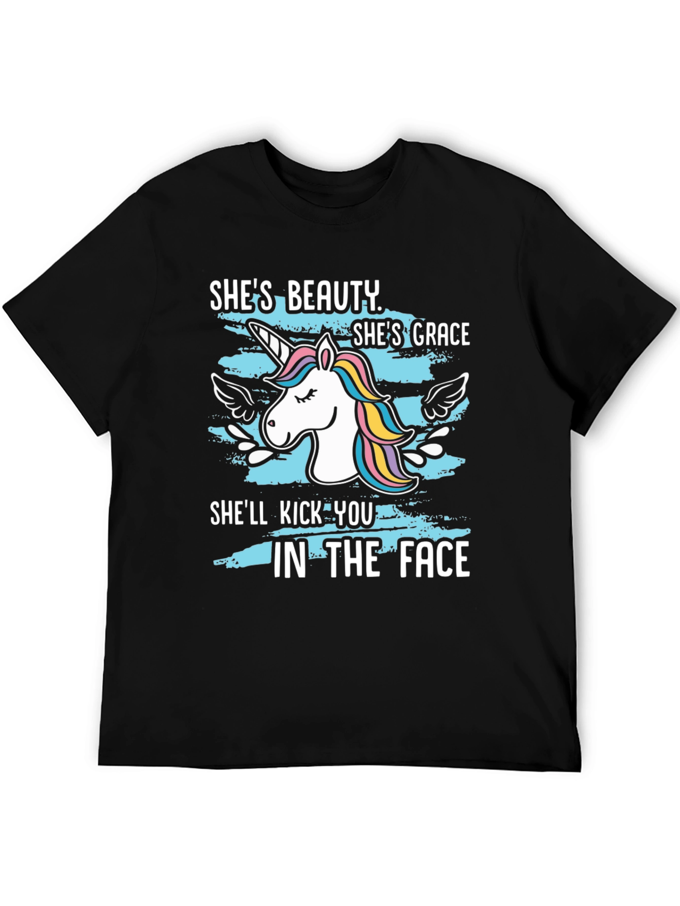 Black Beauty & Grace Unicorn Graphic T-Shirt view 5