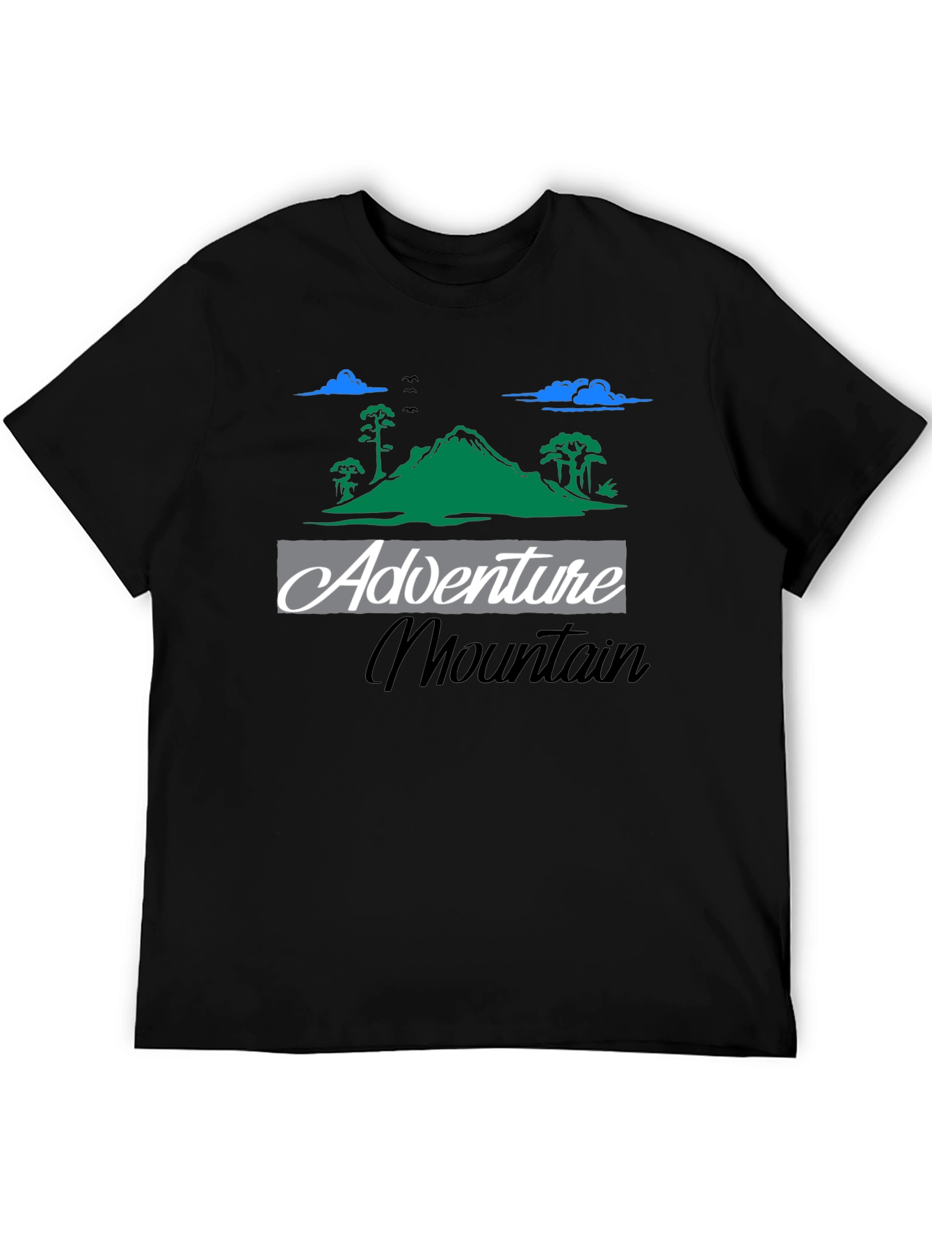 Black Adventure Mountain Graphic Tee - Black T-Shirt view 5