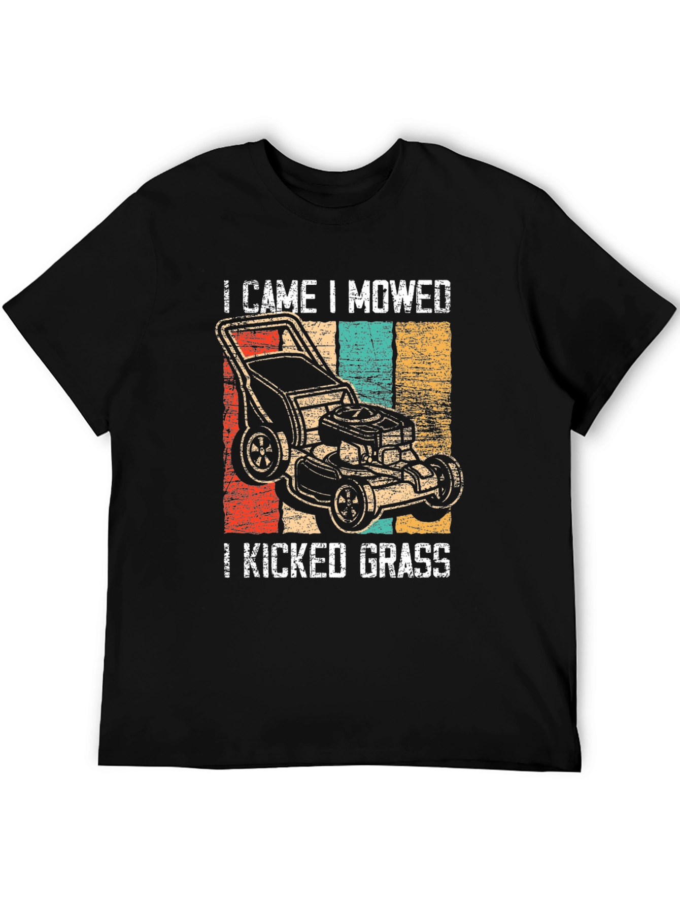 Black I Came I Mowed I Kicked Grass T-Shirt view 5