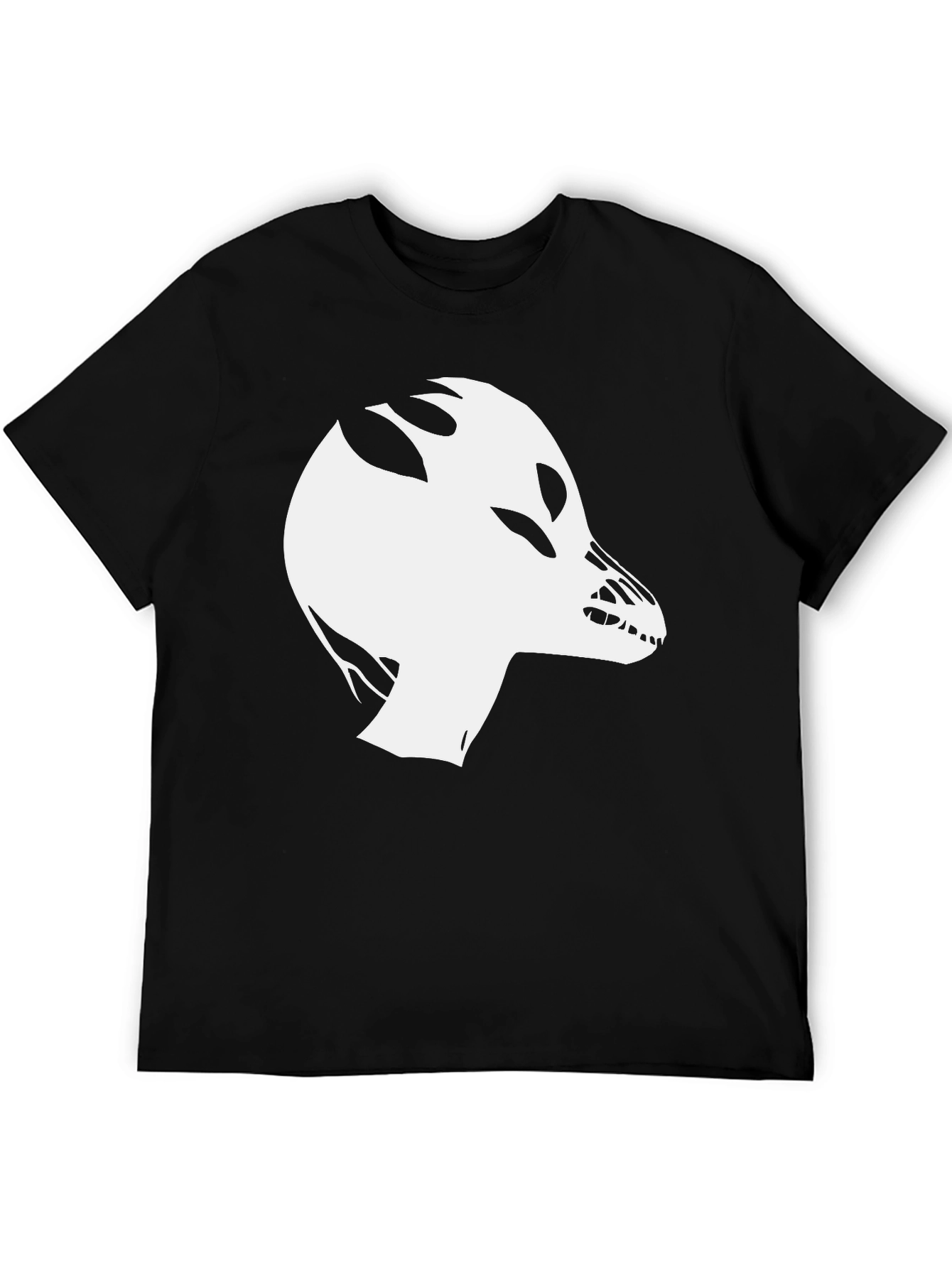 Black Abstract Creature Graphic Tee - Black view 5