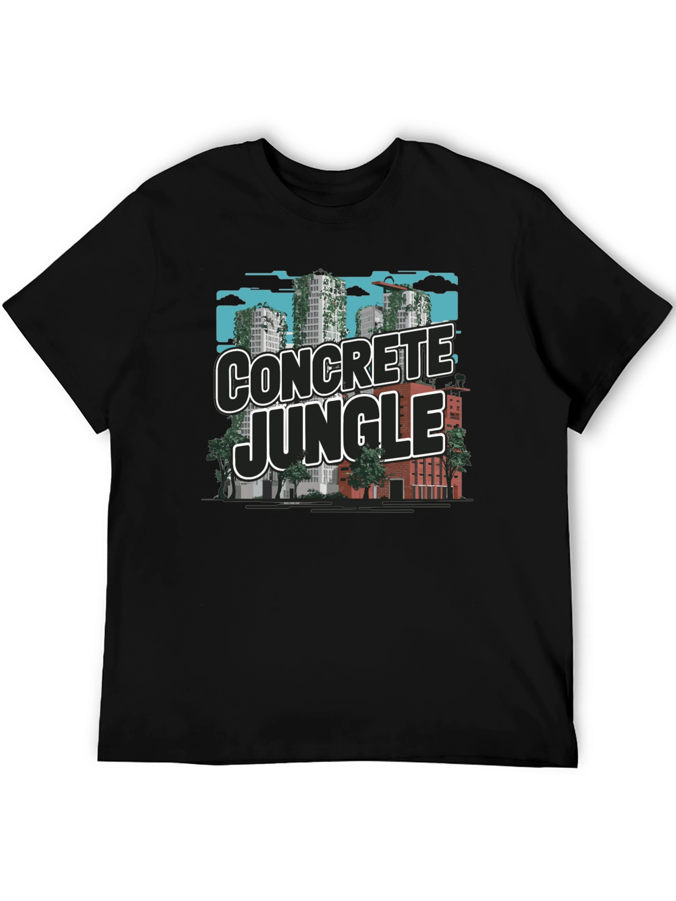 Black Concrete Jungle Graphic Tee - Urban Style view 5