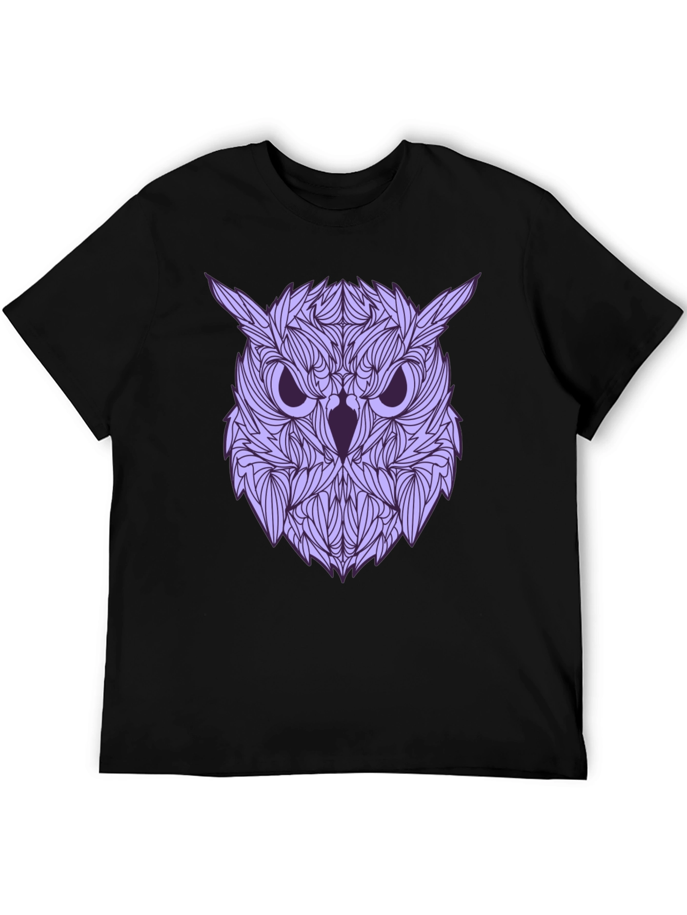Black Owl Graphic Print Black T-Shirt view 5