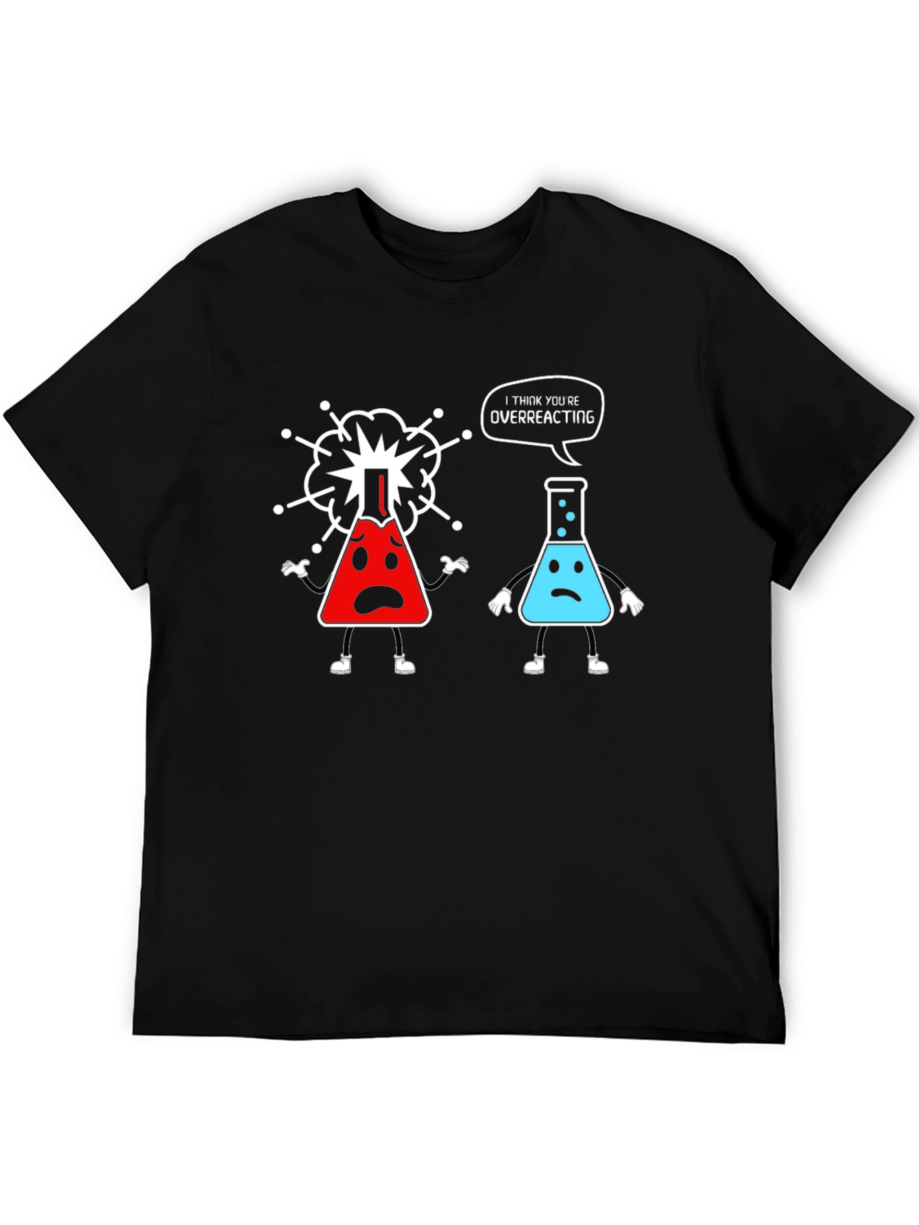 Black Funny Chemistry T-Shirt - Overreacting Science Tee view 5