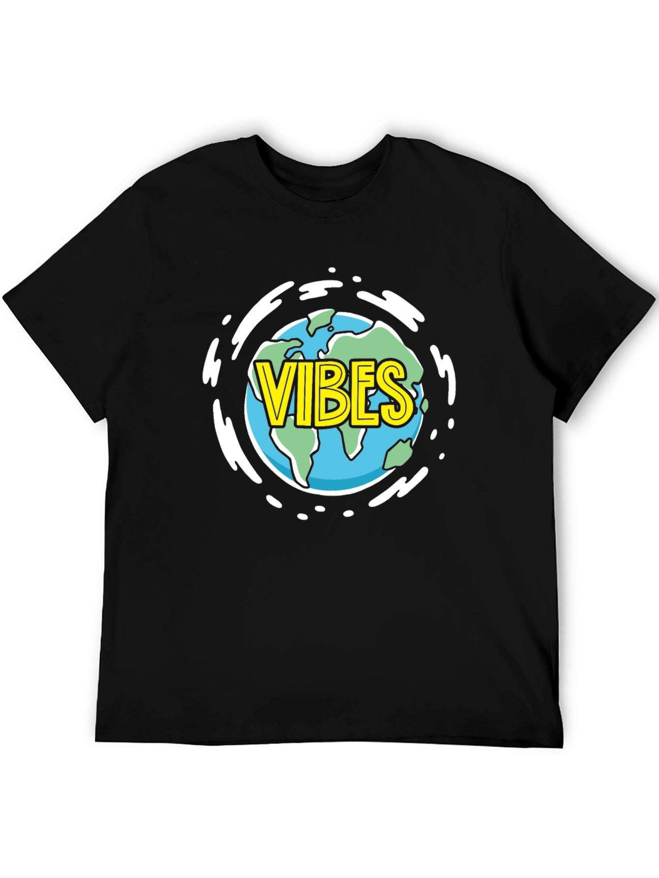 Black Vibes Earth Graphic T-Shirt - Black view 5