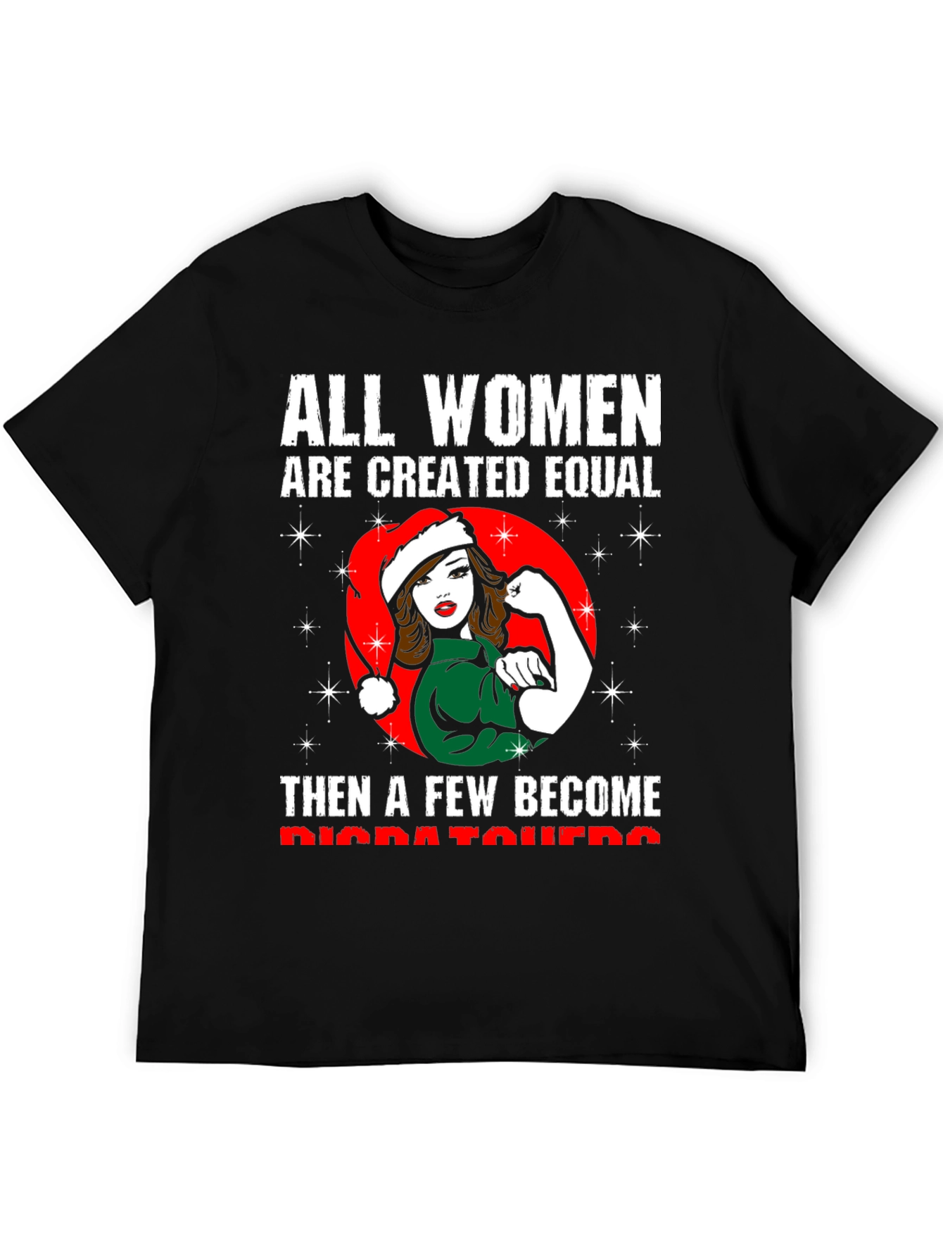 Black Feminist Christmas Dispatcher T-Shirt view 5