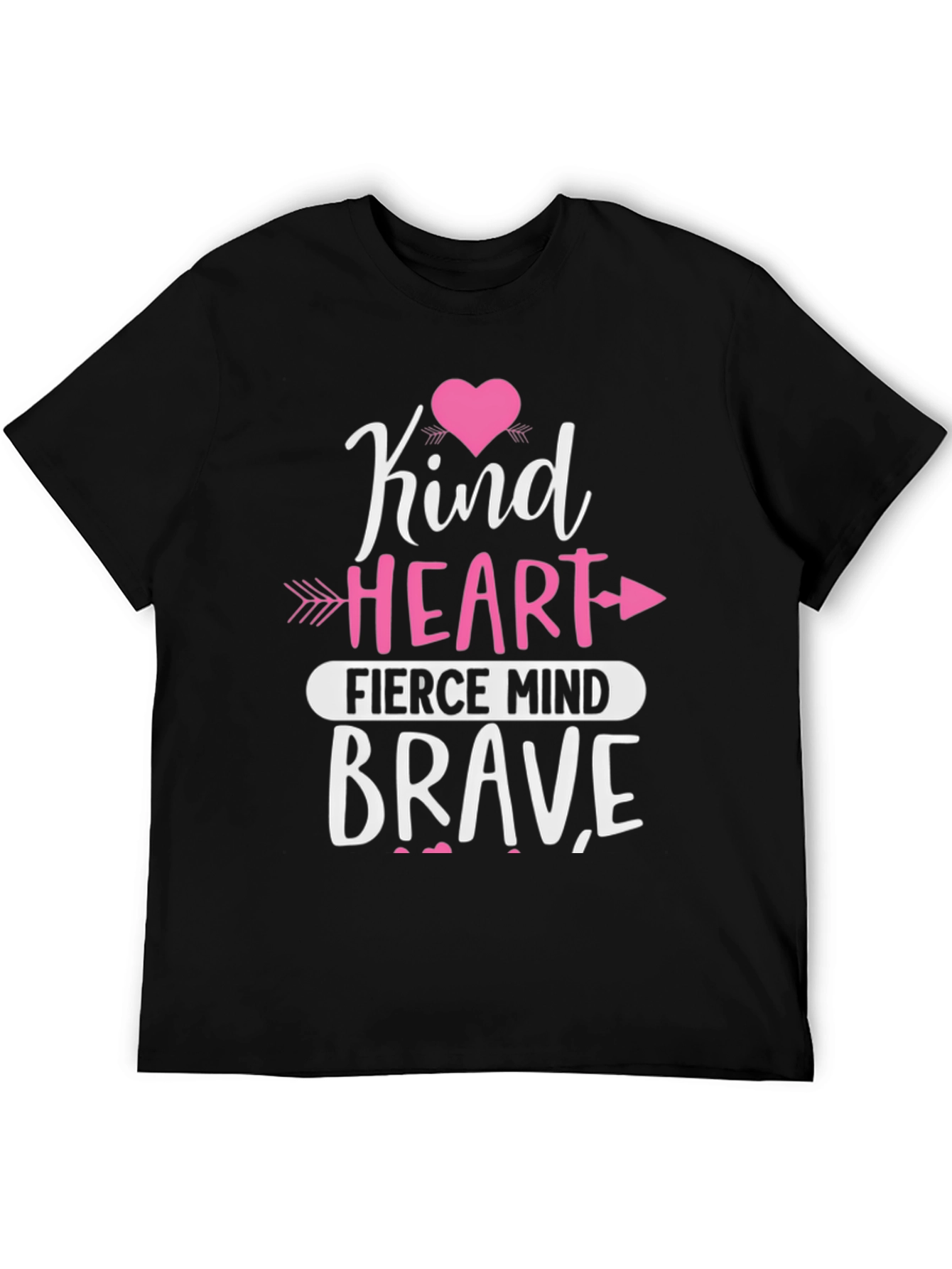 Black Kind Heart Fierce Mind Brave Graphic Tee view 5
