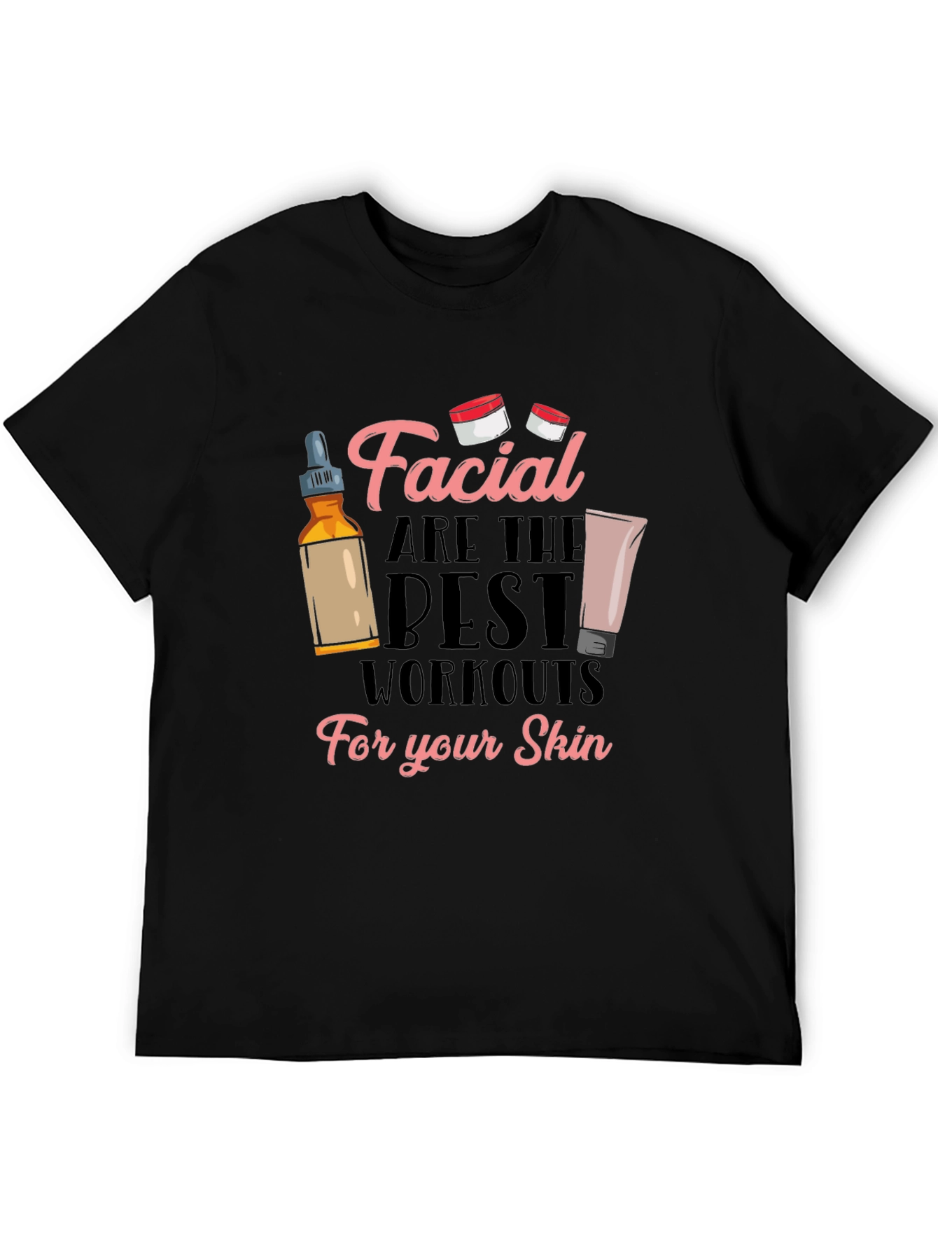 Black Facial Workout T-Shirt: Skin Care Tee view 5