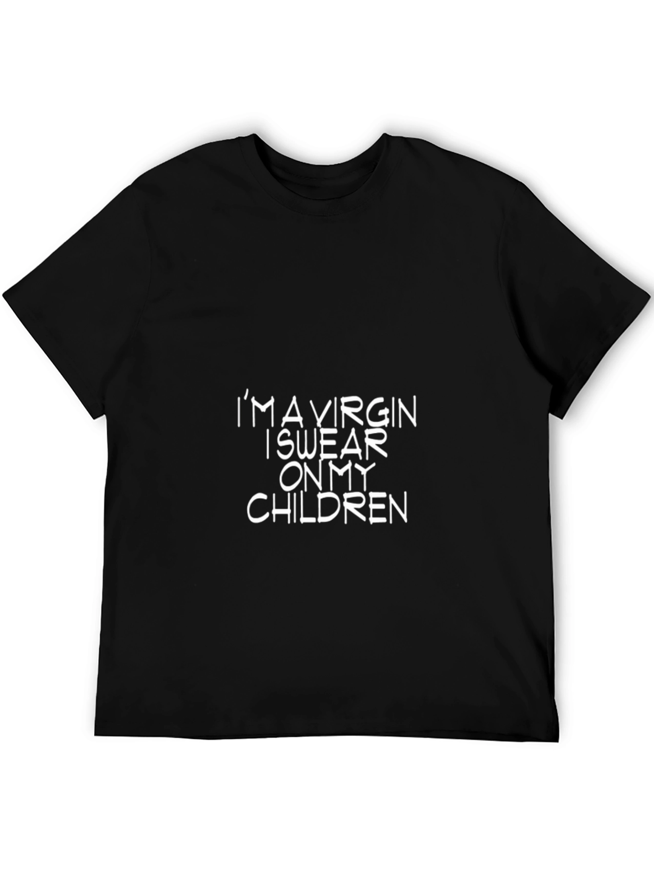 Black I'm A Virgin I Swear On My Children Novelty T-Shirt view 5