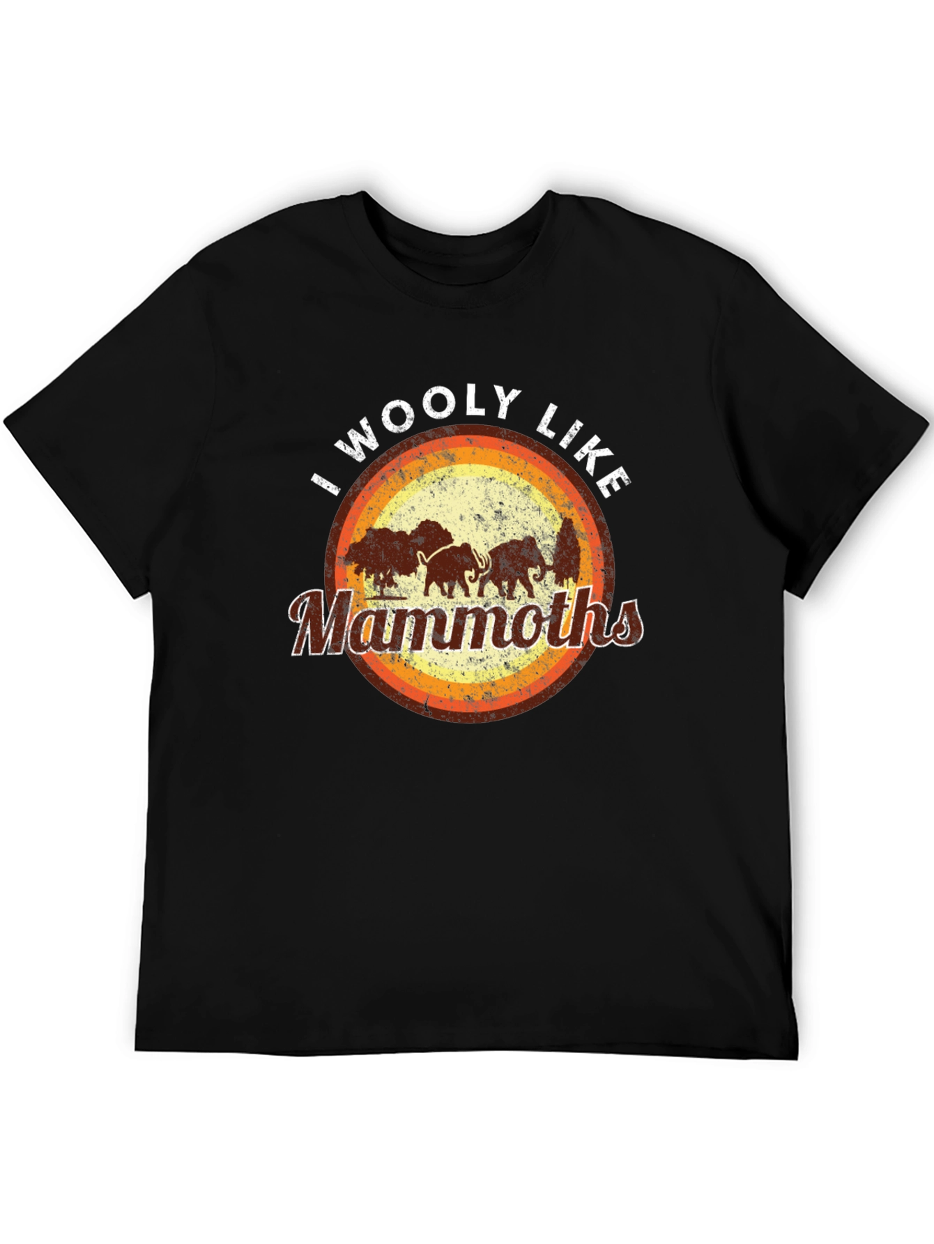 Black I Woolly Like Mammoths Black T-Shirt view 5