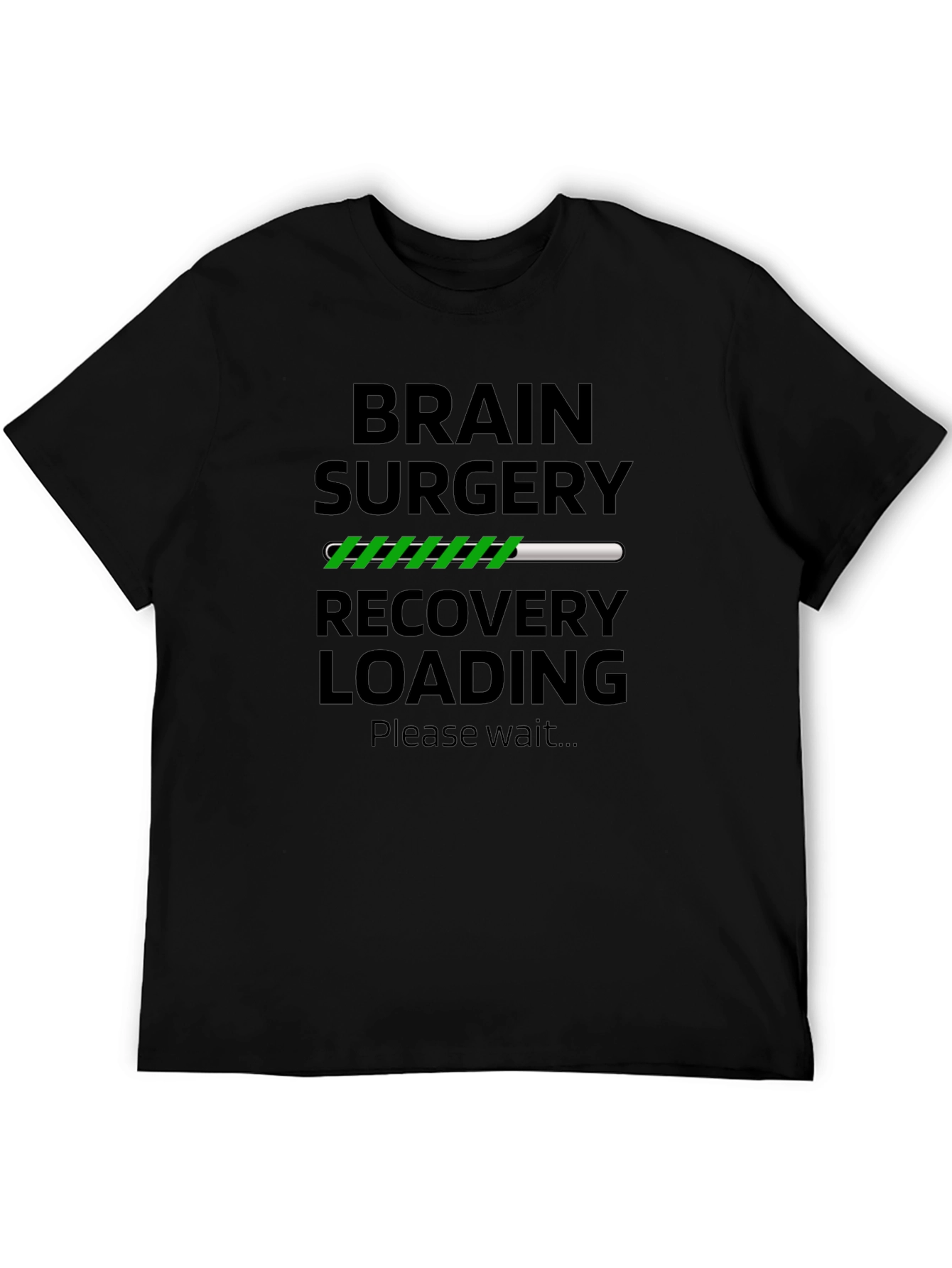 Black Brain Surgery Recovery Loading T-Shirt view 5