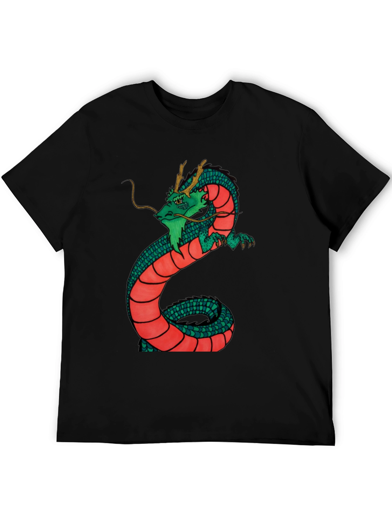 Black Dragon Graphic Tee - Black Cotton Blend Shirt view 5
