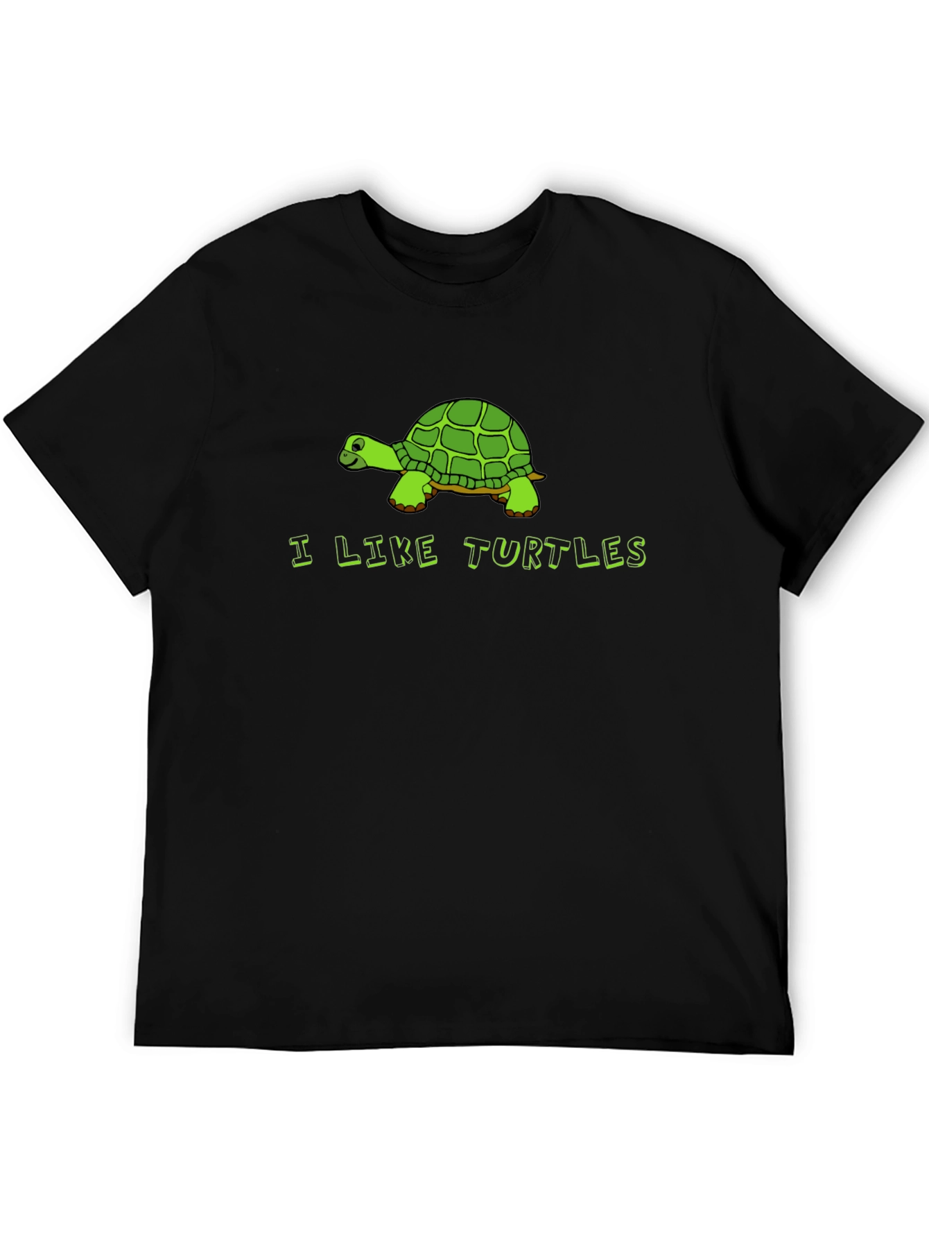 Black I Like Turtles Graphic Tee - Men's Black T-Shirt view 5