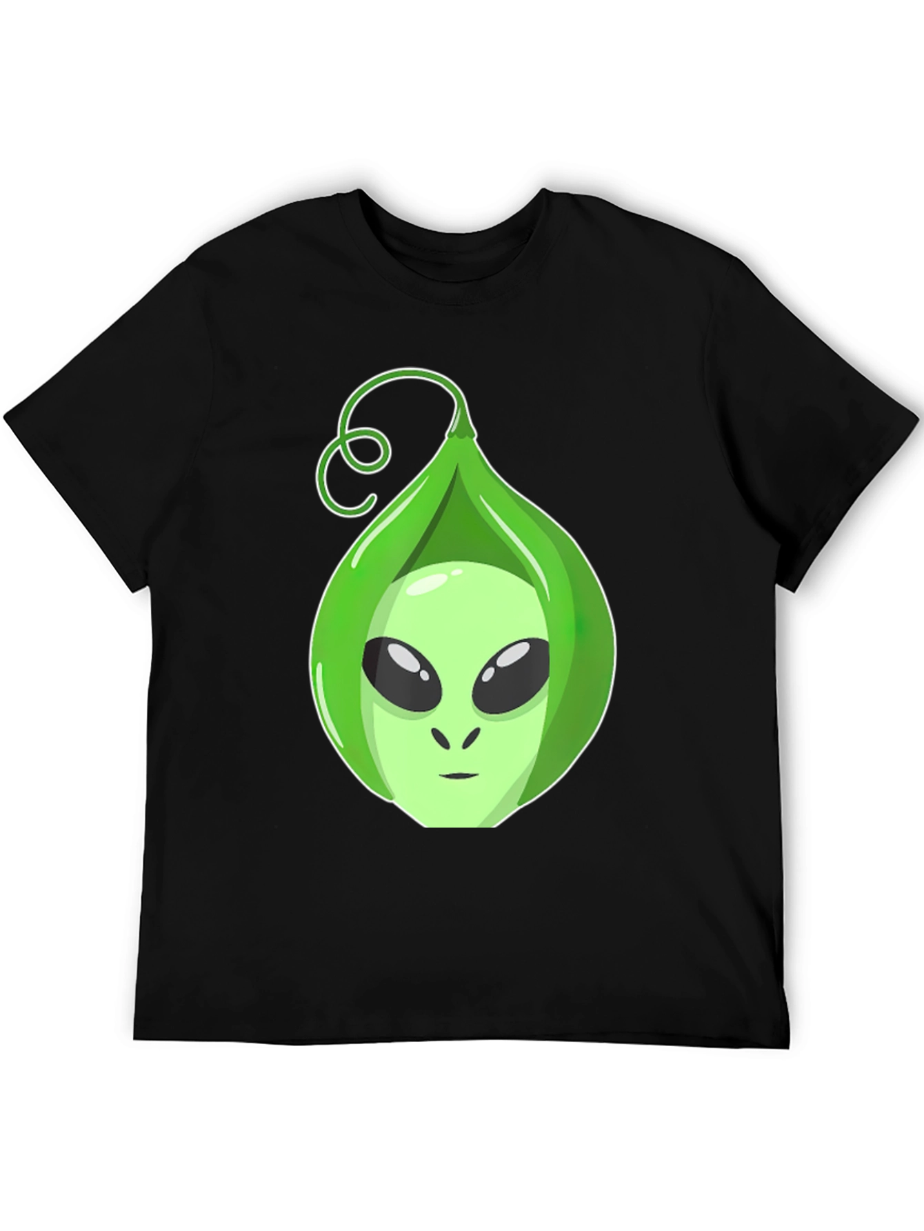 Black Alien In A Pod Black T-Shirt Funny Space Graphic Tee view 5