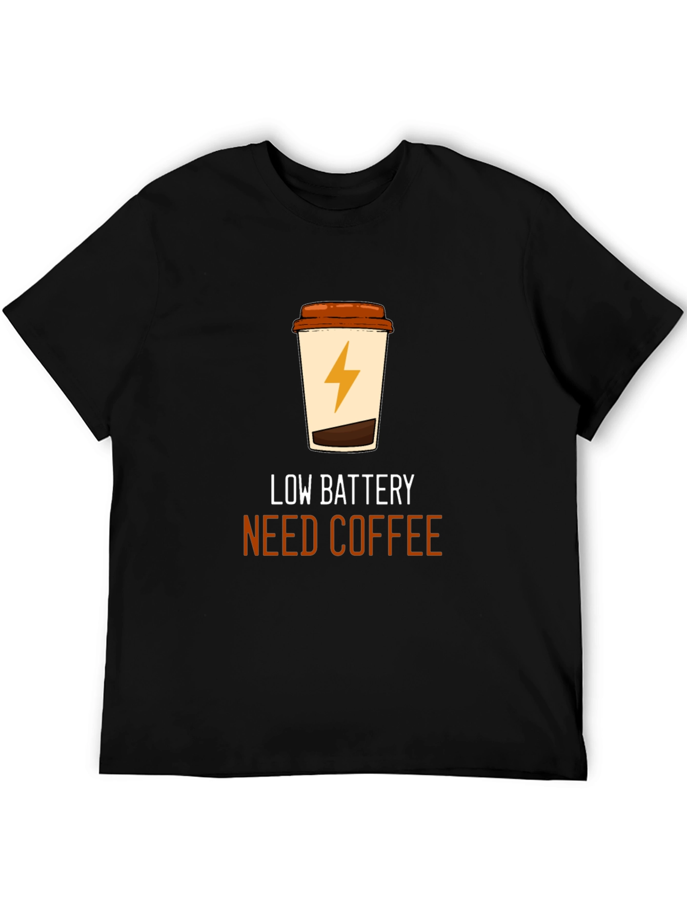 Black Low Battery Coffee T-Shirt - Black Graphic Tee view 5