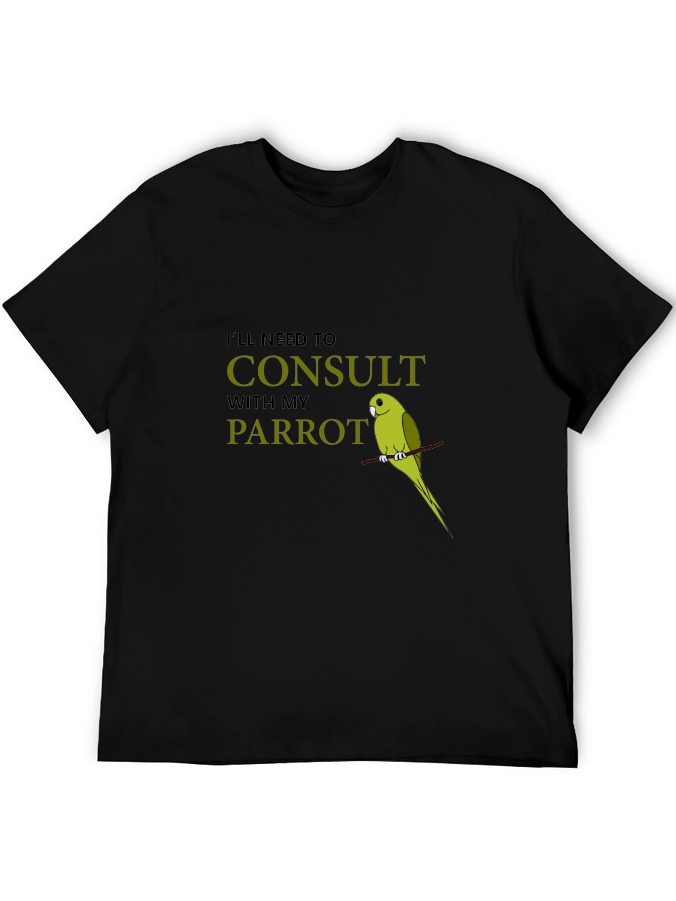Black Consult My Parrot T-Shirt - Funny Bird Lover Tee view 5