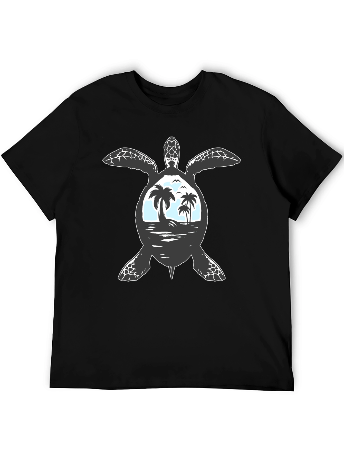 Black Sea Turtle Beach Scene T-Shirt view 5