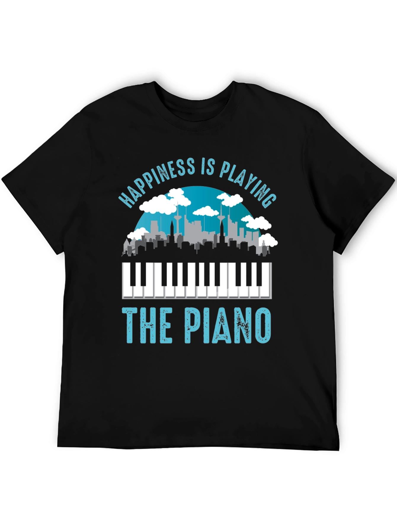 Black Happiness is Playing the Piano T-Shirt view 5
