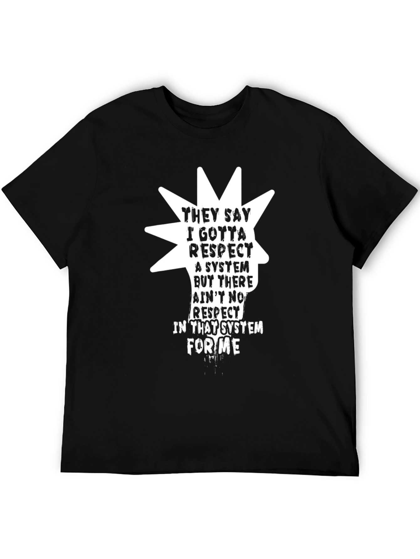 Black Respect System Graphic Tee - Black Cotton Blend view 5