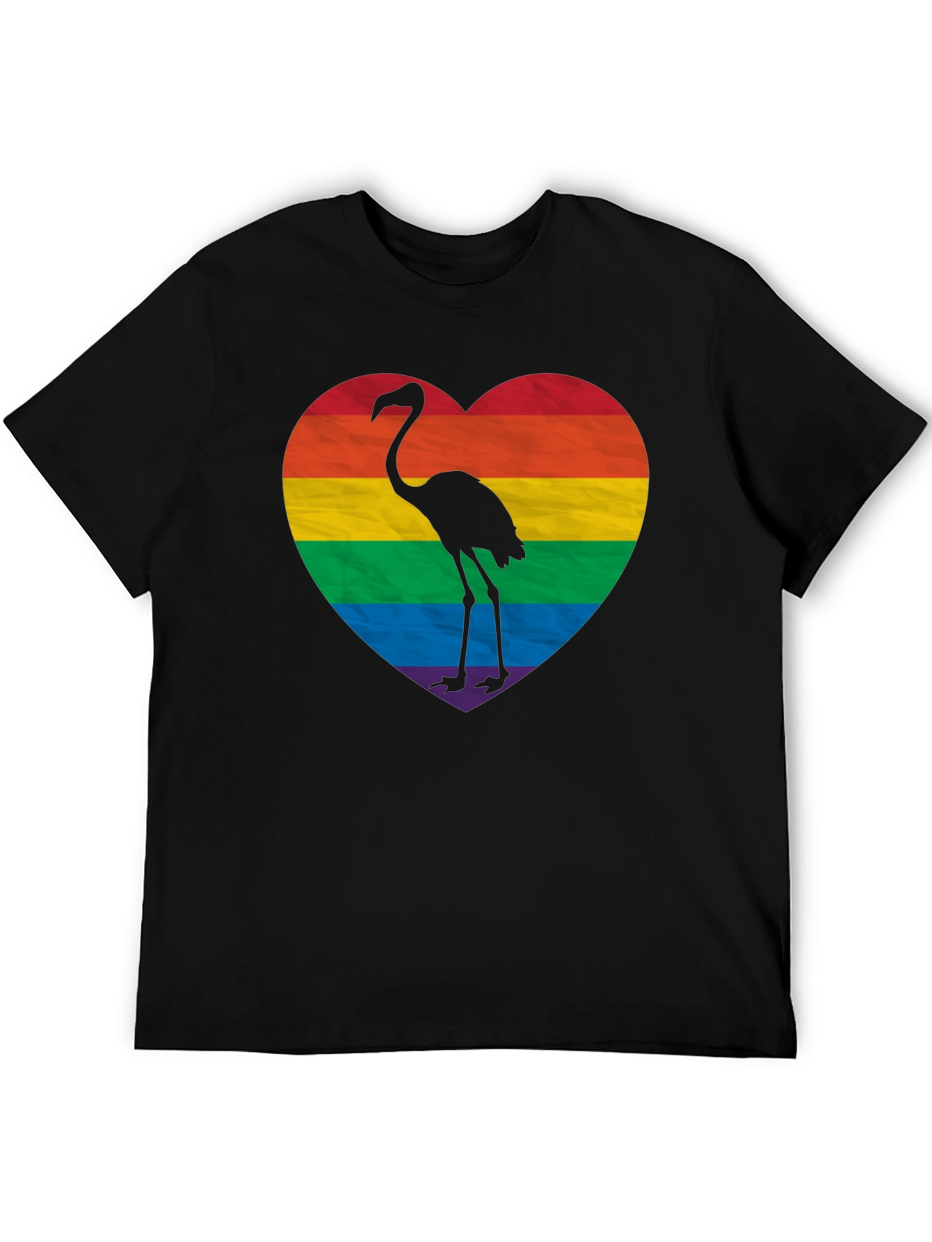 Black Pride Flamingo Heart T-Shirt - Black LGBTQ+ Tee view 5