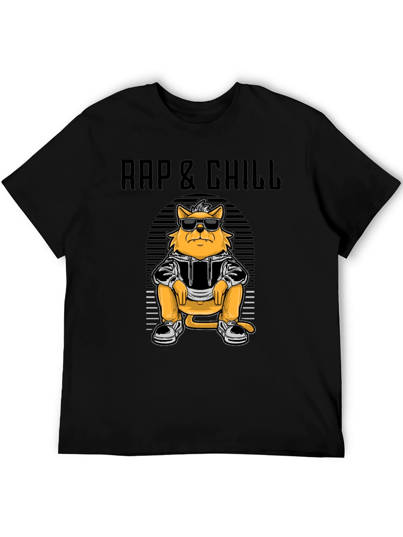 Rap & Chill Cat T-Shirt - Cool Graphic Tee - 5