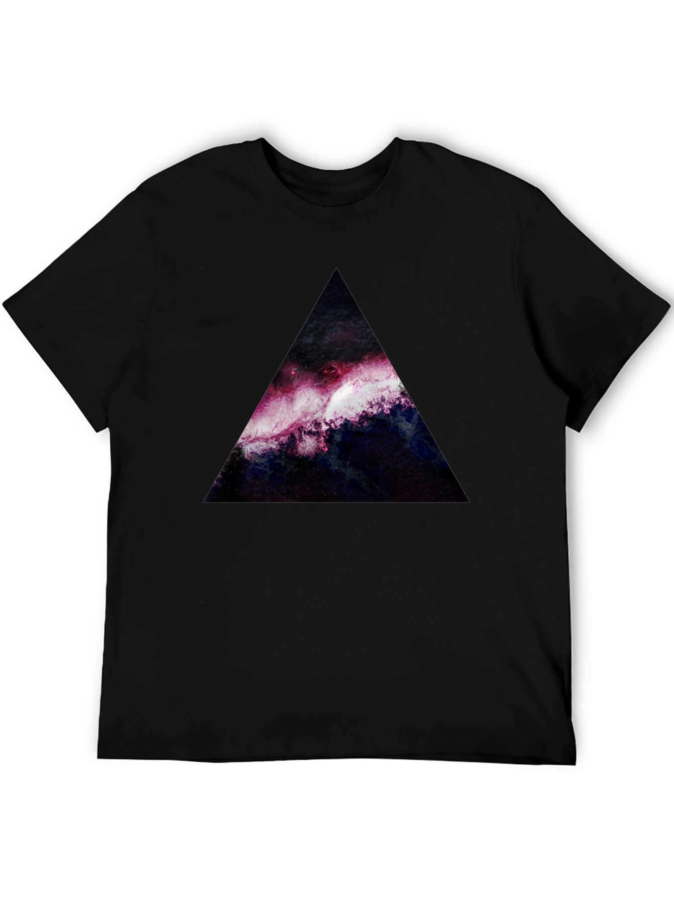 Black Galaxy Triangle Graphic Tee - Stylish Unisex T-Shirt view 5