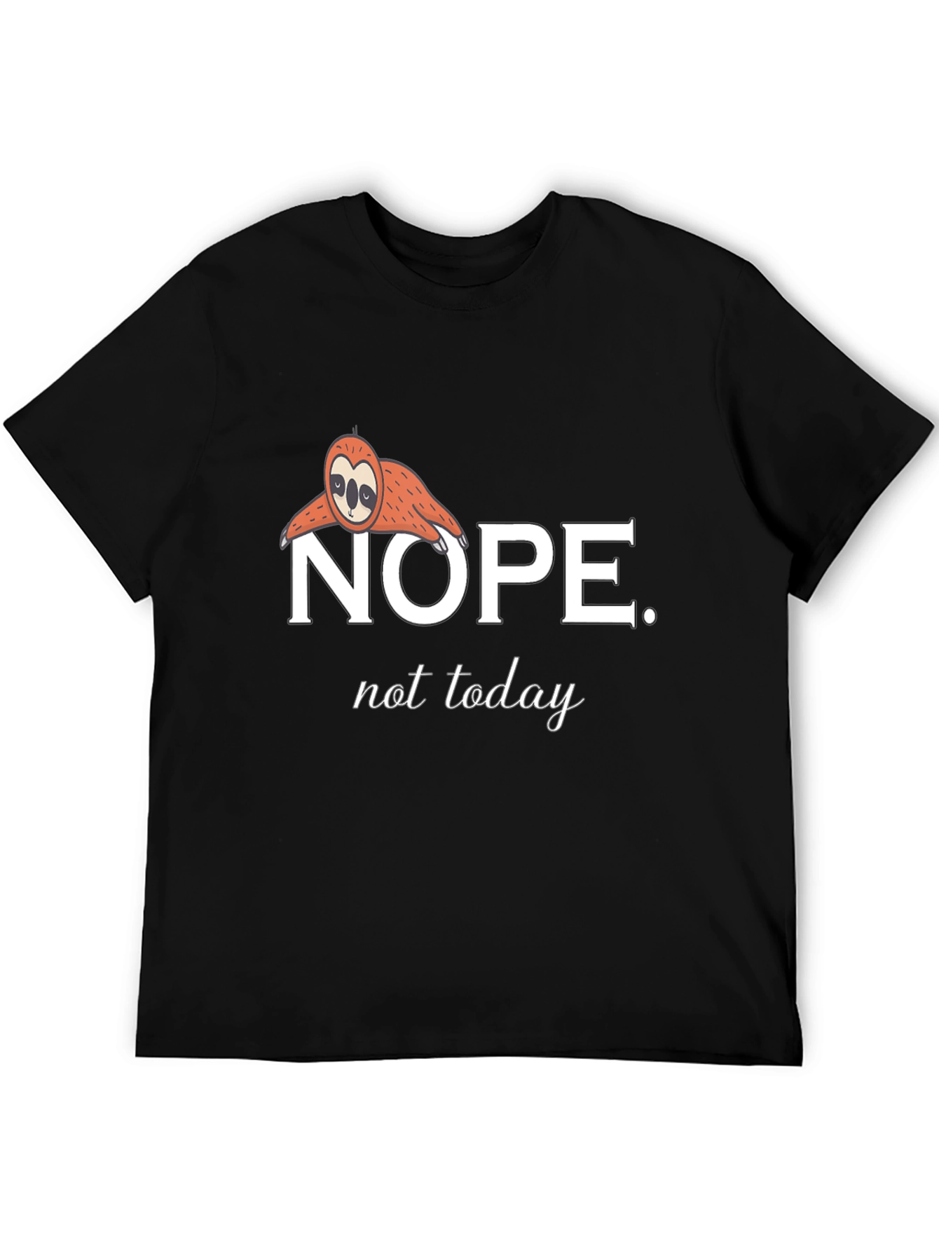 Black Nope, Not Today Sloth Graphic Tee view 5