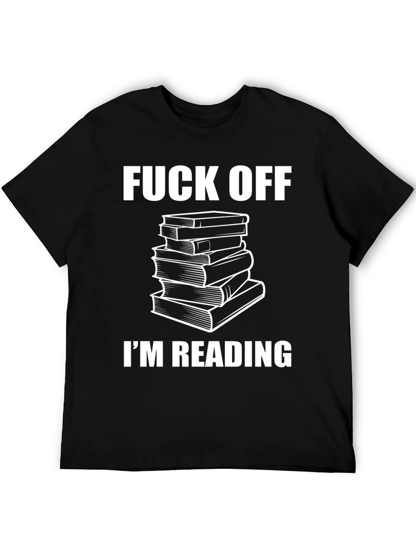 Black Funny Bookworm T-Shirt - "Fuck Off, I'm Reading" view 5