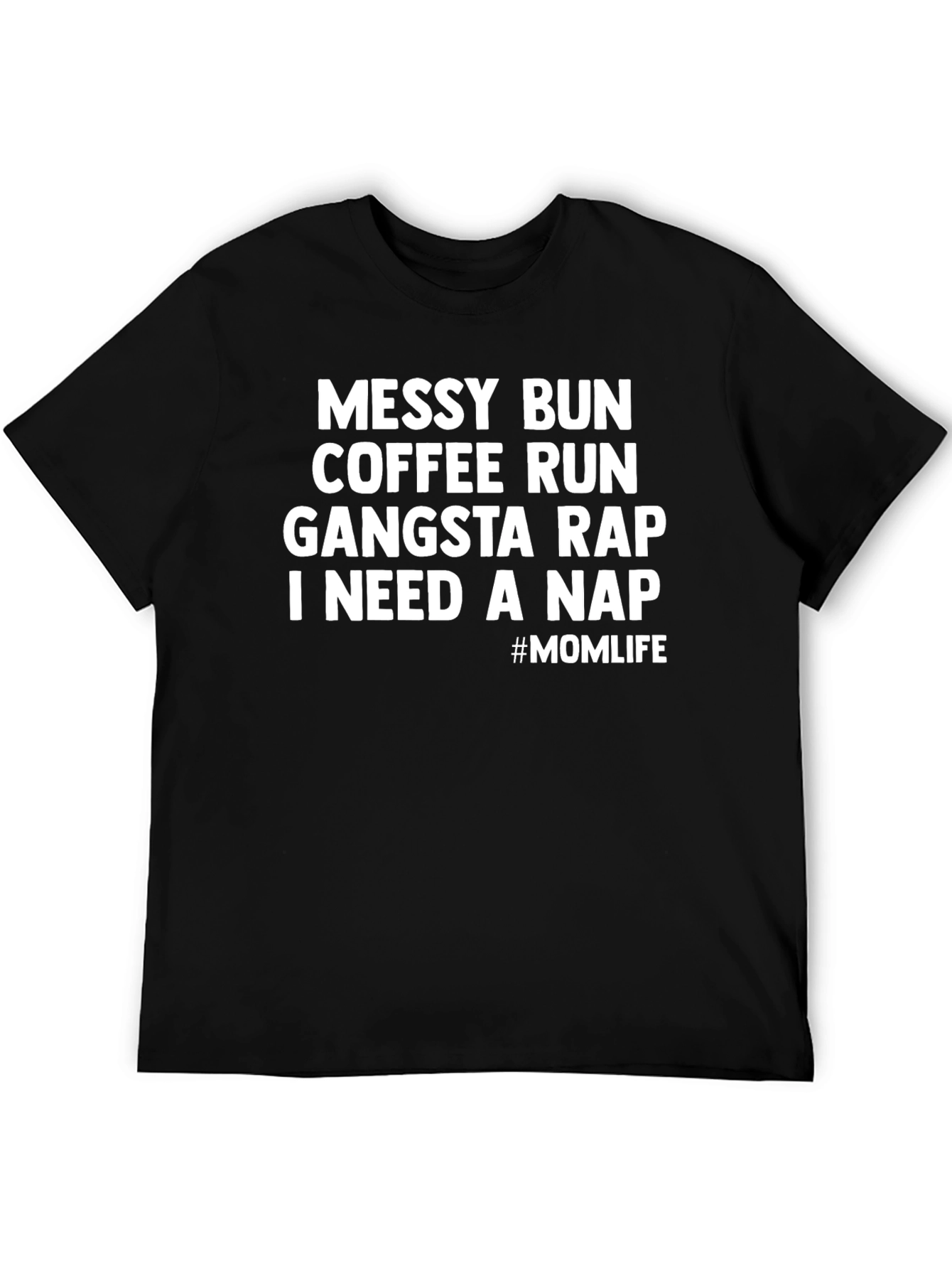 Black Messy Bun Momlife Graphic Tee view 5