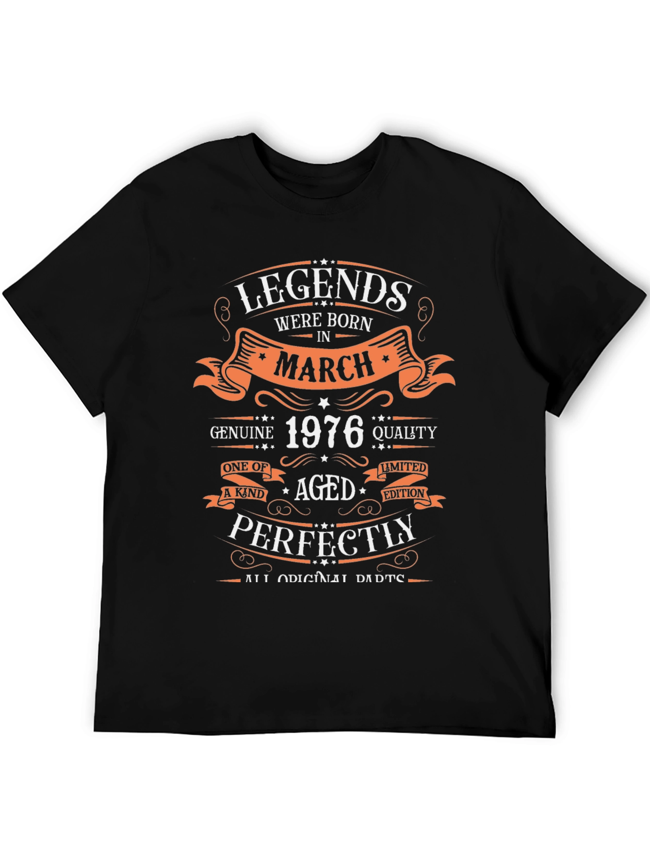 Black Legends Born in March 1976 T-Shirt view 5