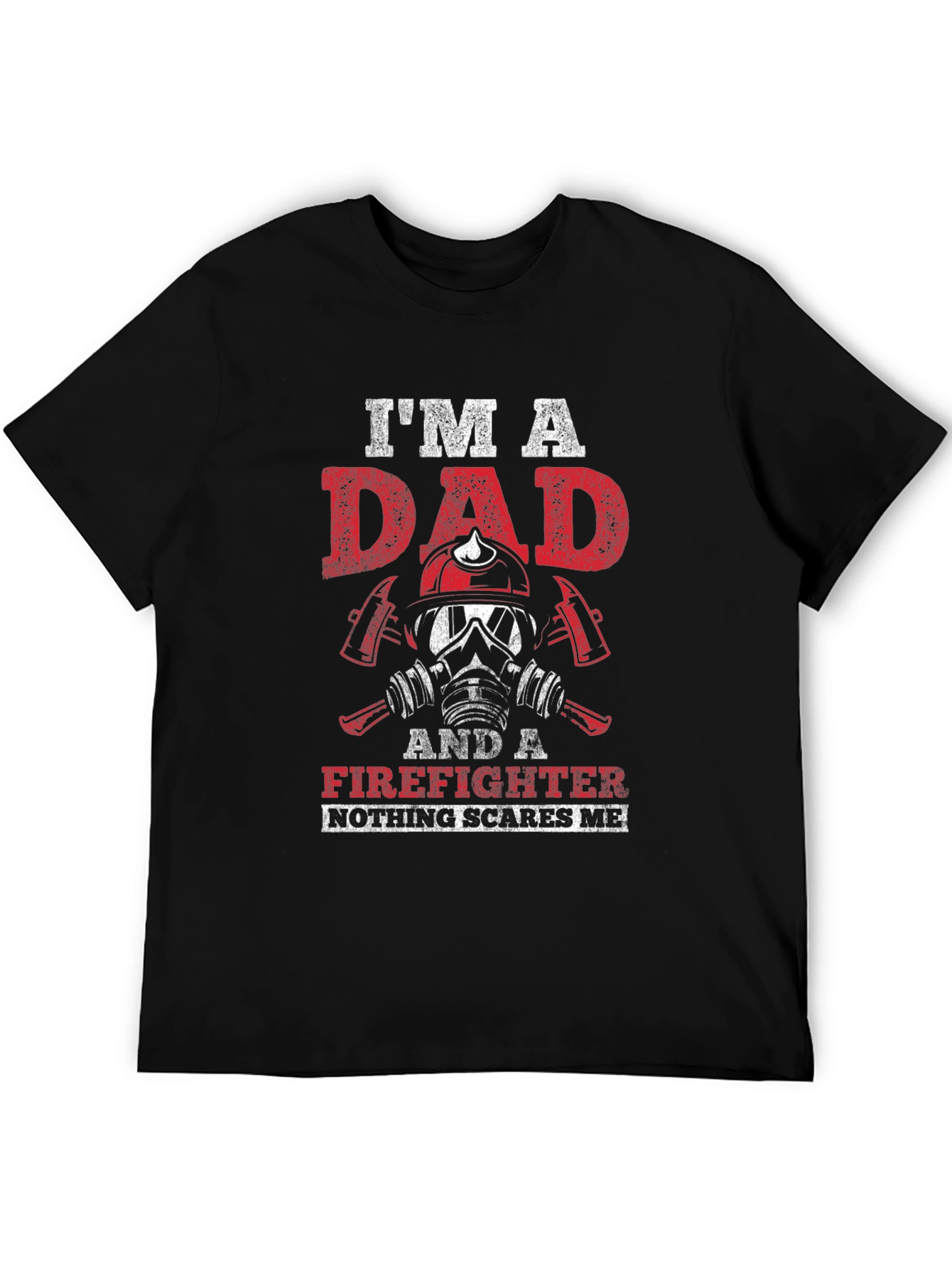 Black I'm A Dad Firefighter T-Shirt view 5