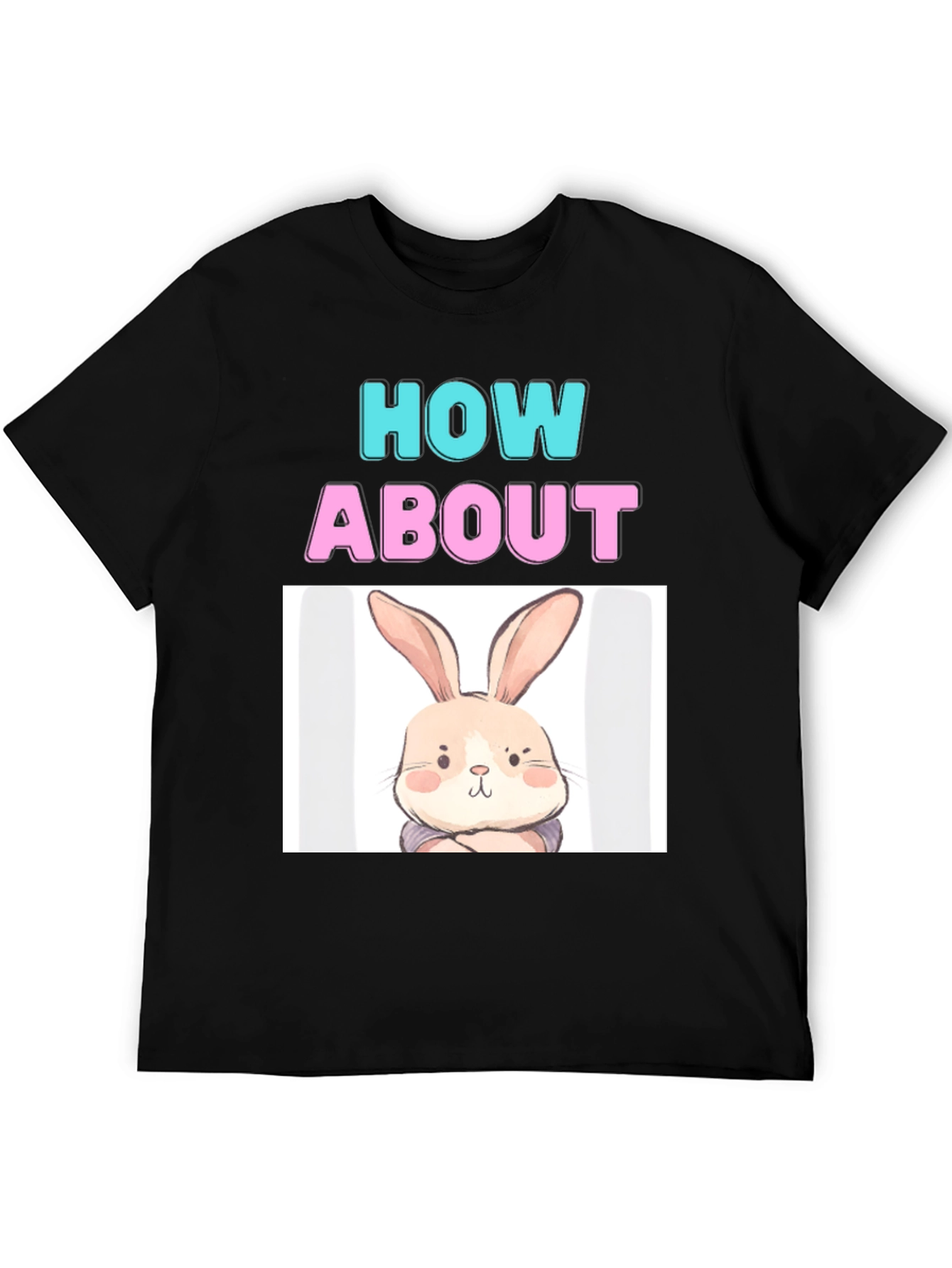 Black How About Bunny T-Shirt - Cute & Comfy view 5