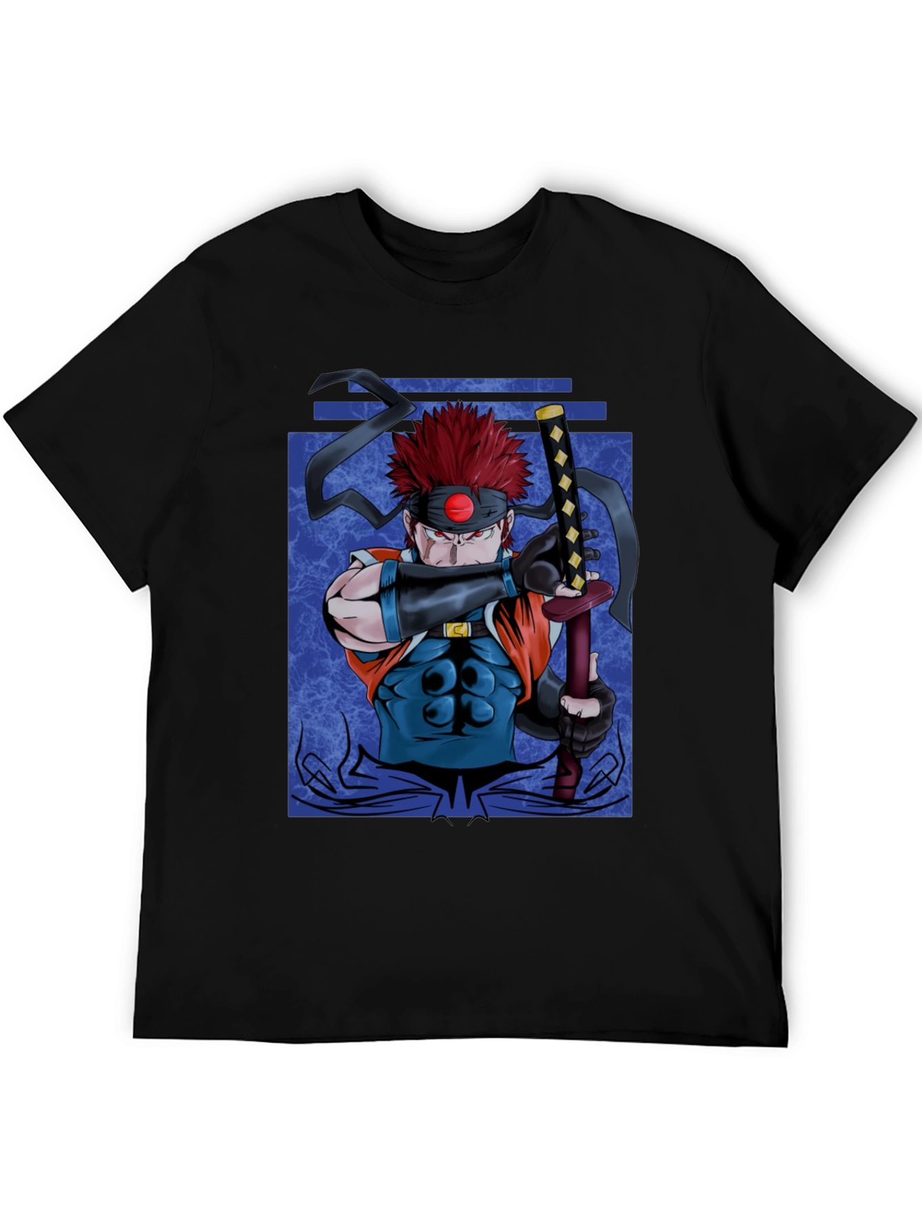 Black Samurai Warrior Graphic Black T-Shirt view 5