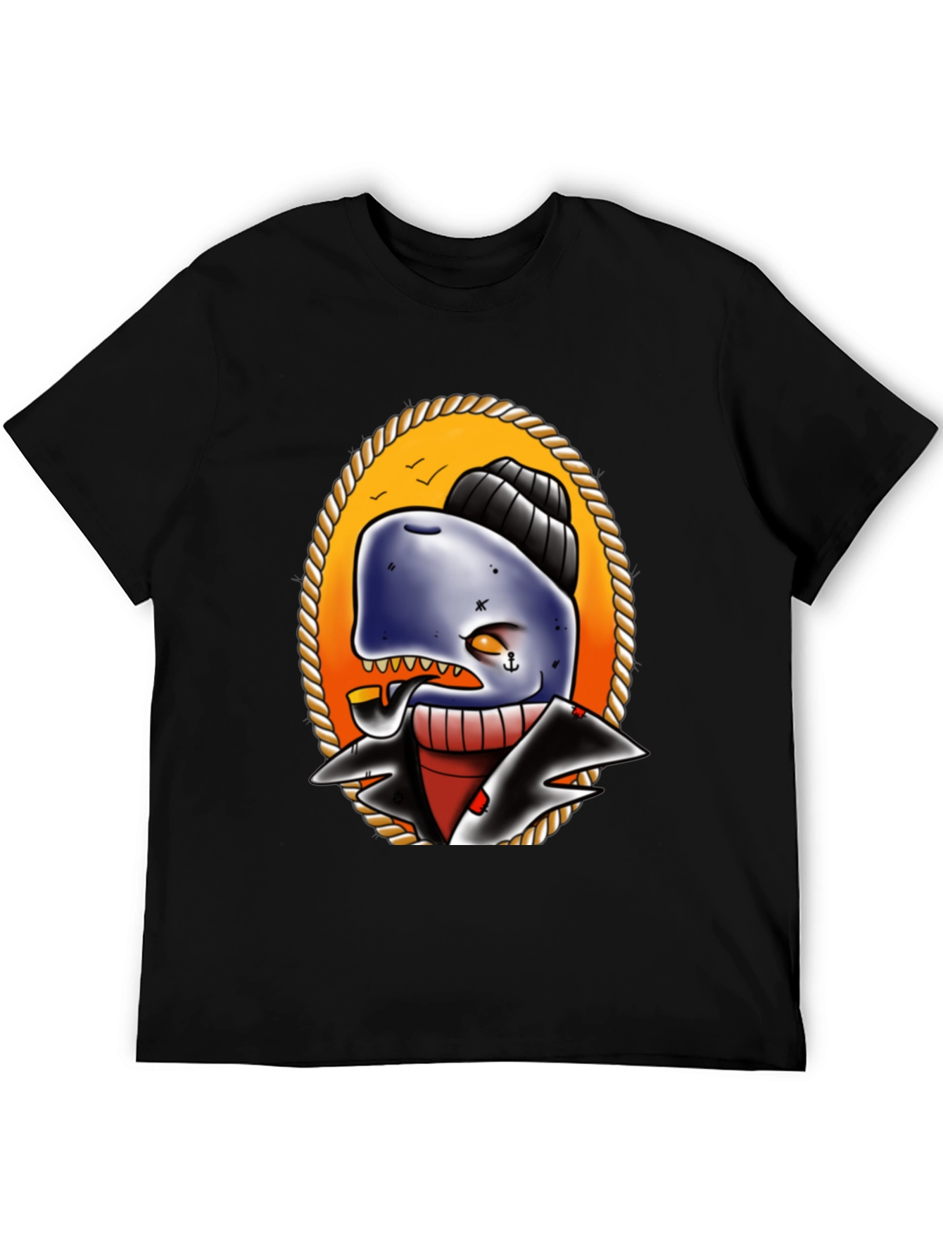 Black Whale Captain Graphic T-Shirt view 5