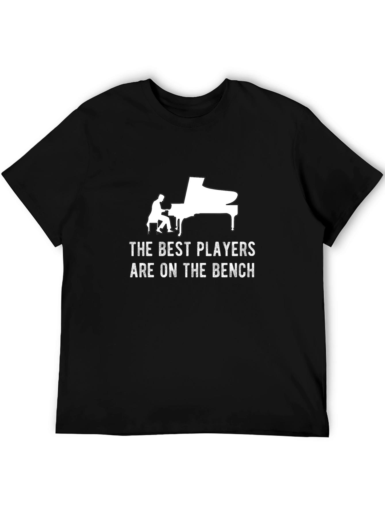 Black Funny Piano Player T-Shirt: The Best Players Are on the Bench view 5