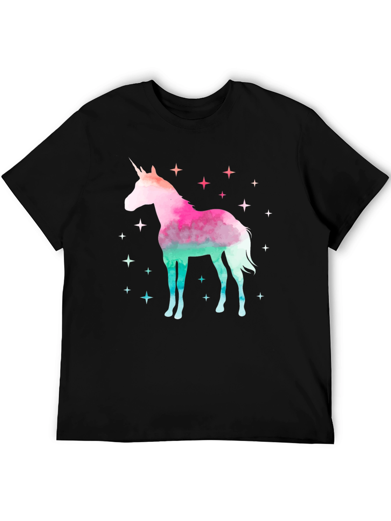 Black Unicorn Starry Night Graphic Tee - Cotton Blend view 5