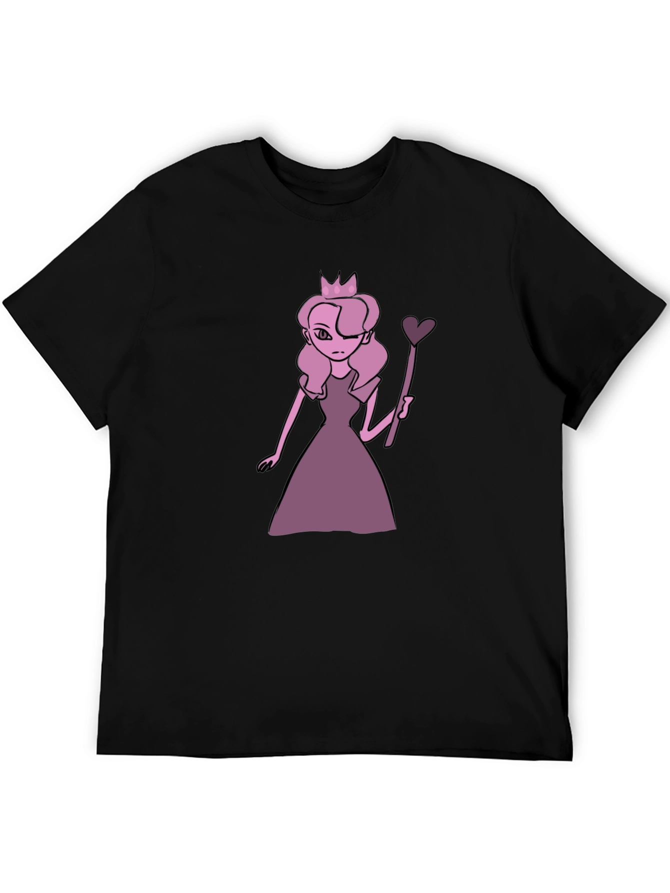 Black Queen Cartoon Graphic Black T-Shirt view 5