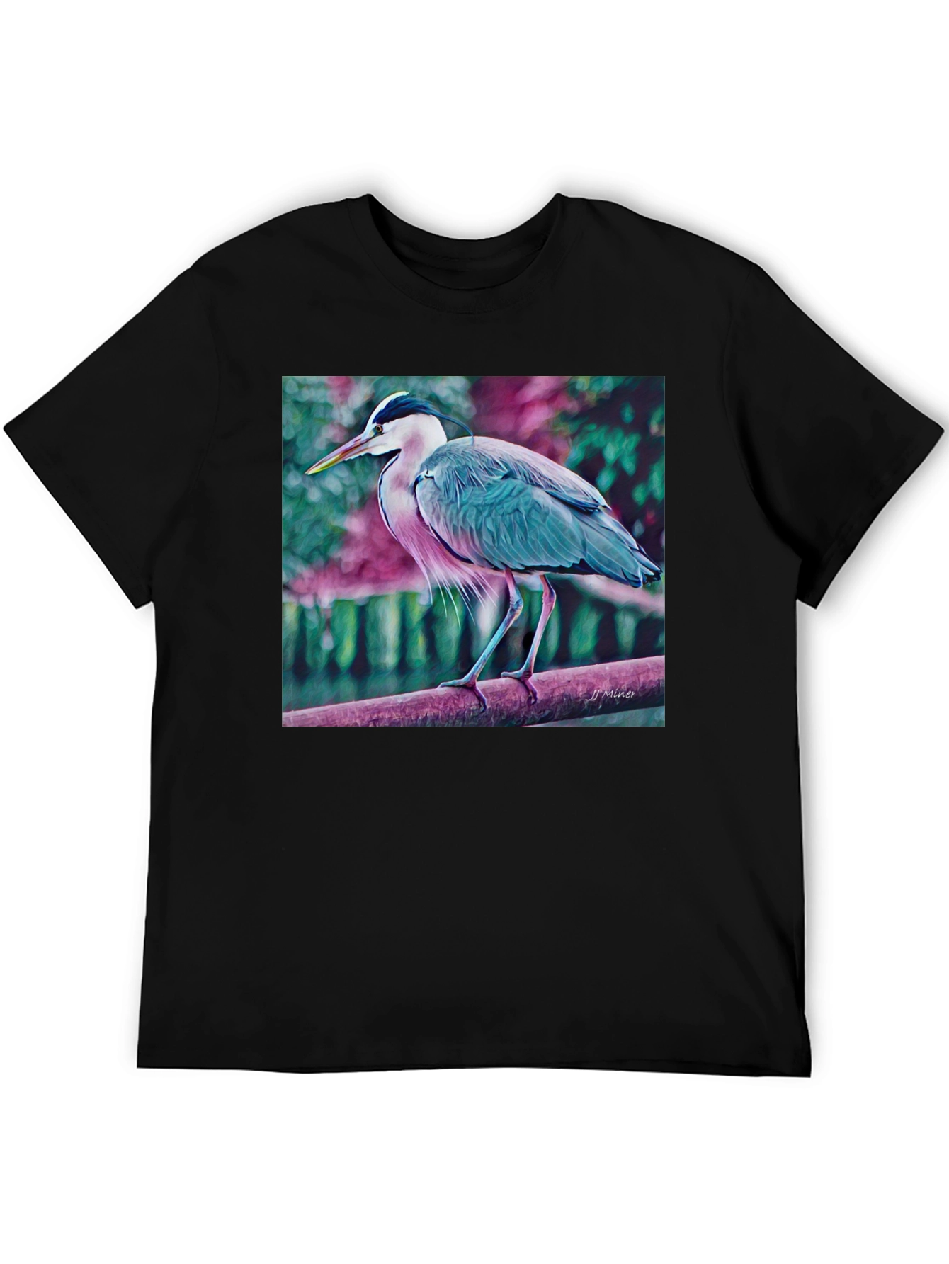 Black Heron Graphic T-Shirt - Nature Inspired Tee view 5