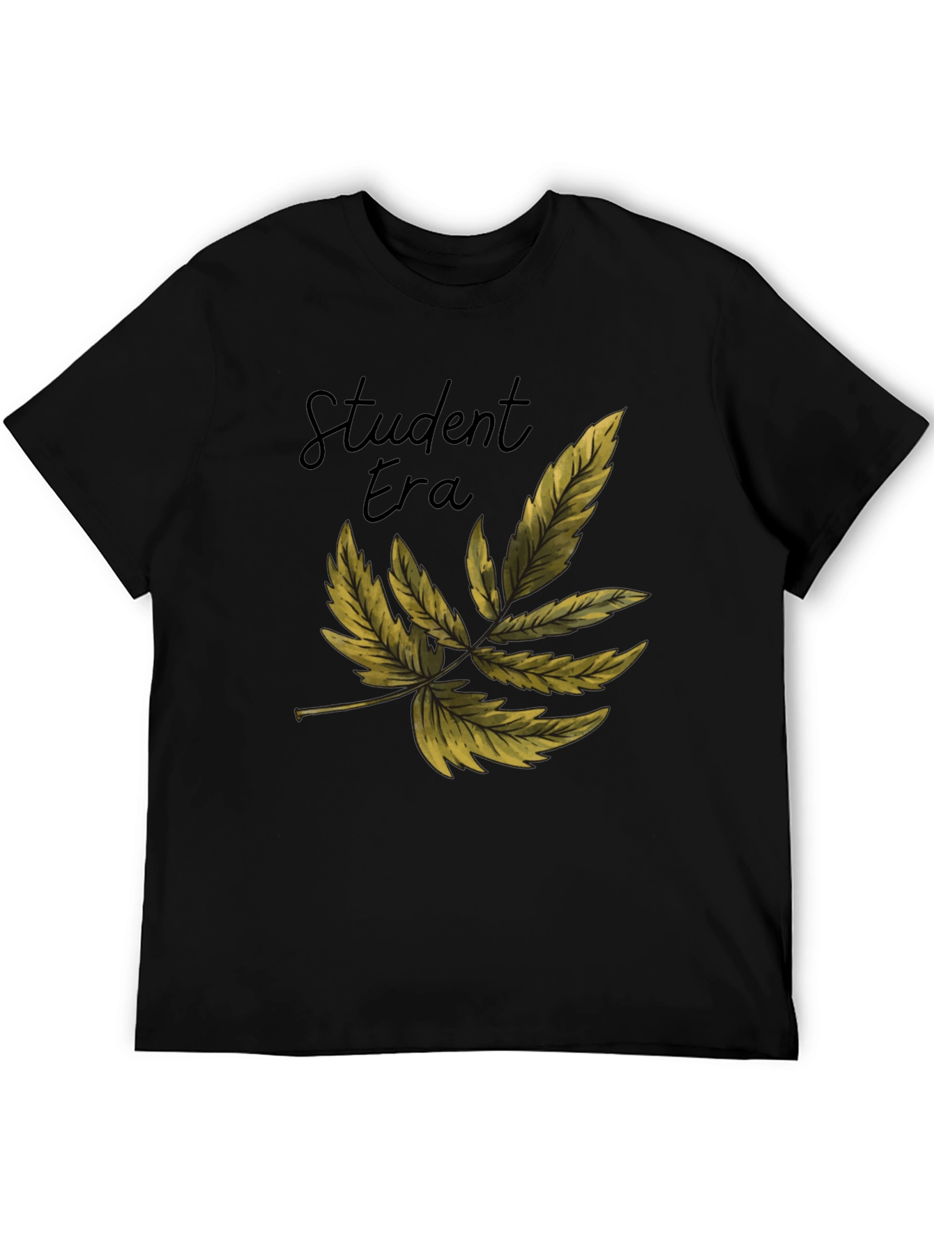 Black Student Era Leaf Graphic Black T-Shirt view 5