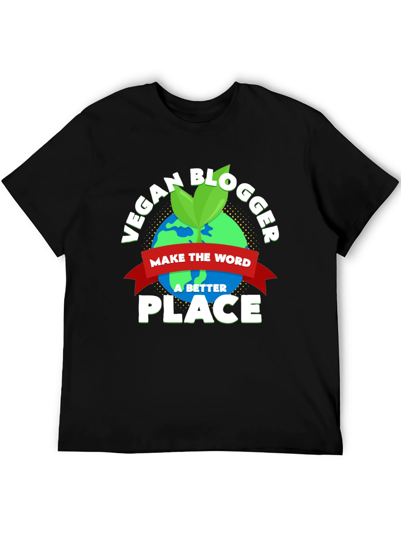 Black Vegan Blogger Earth Graphic T-Shirt view 5