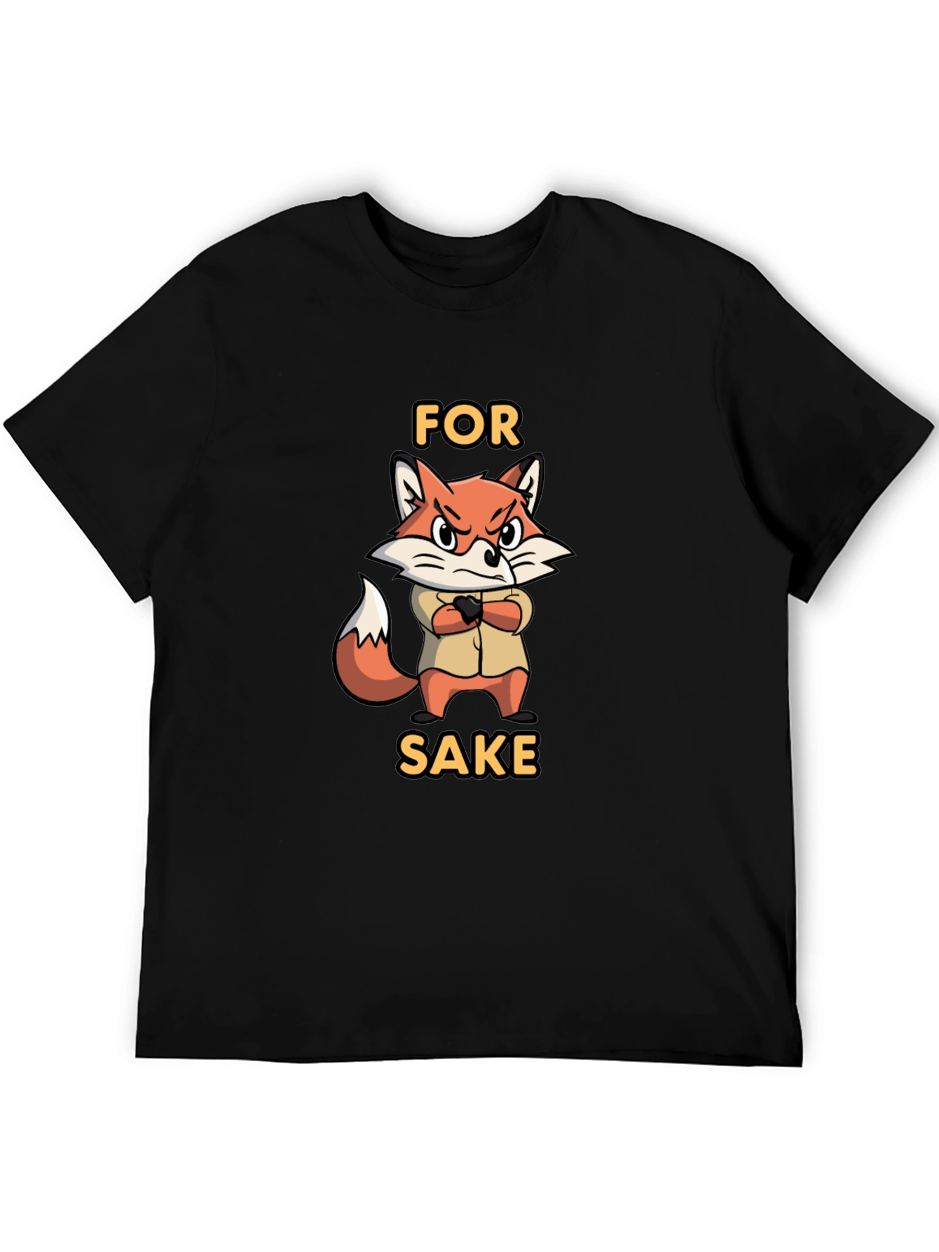 Black For Fox Sake Funny Graphic T-Shirt view 5